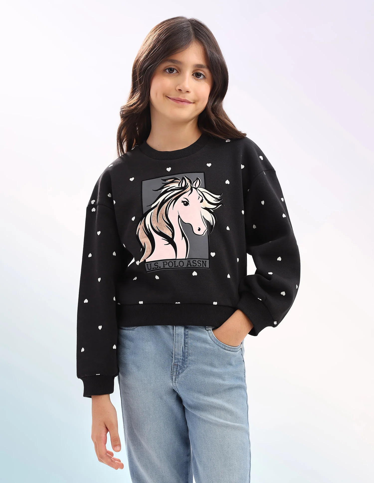 Girls Graphic Printed Regular Fit Sweatshirt - Image 6