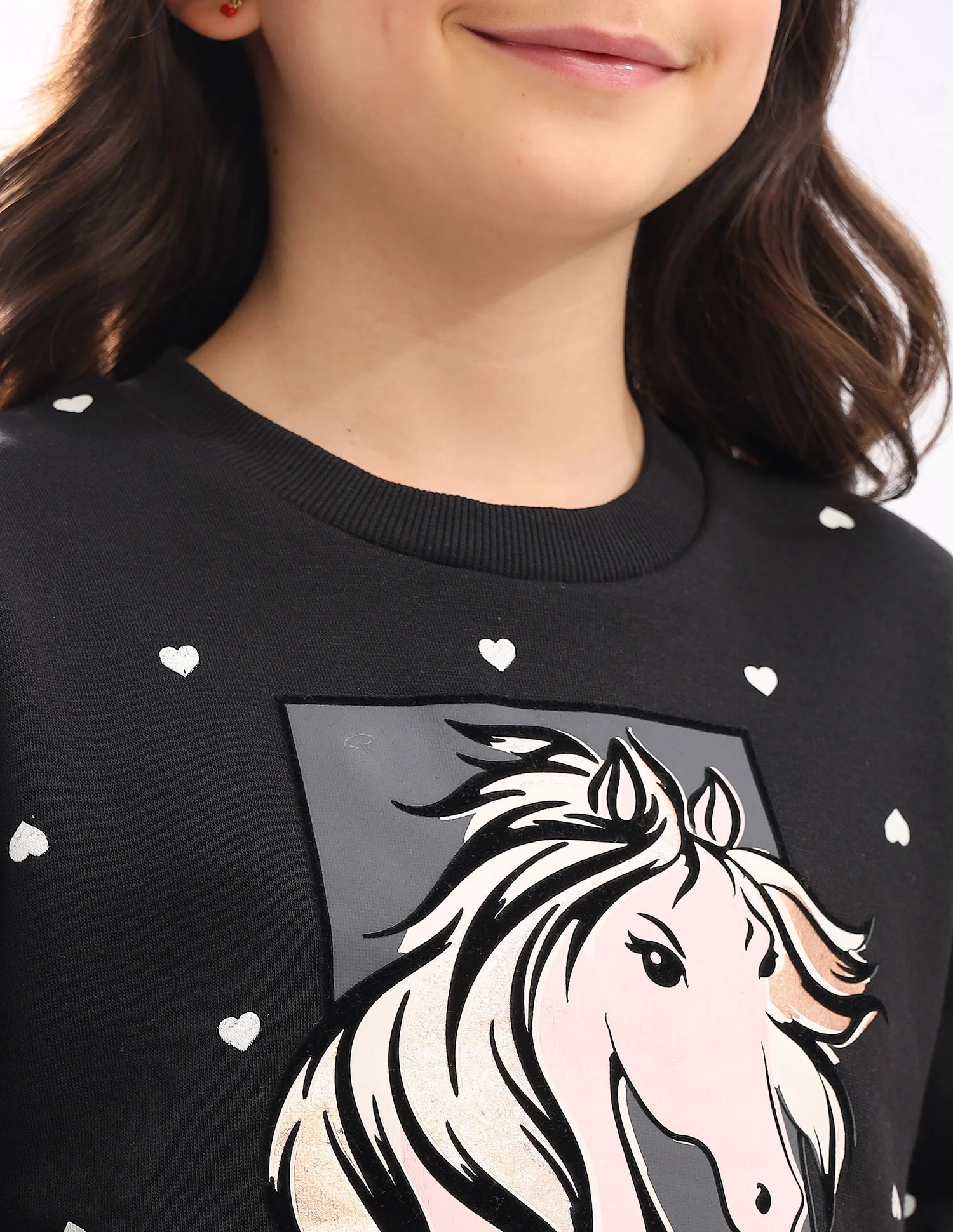 Girls Graphic Printed Regular Fit Sweatshirt - Image 7