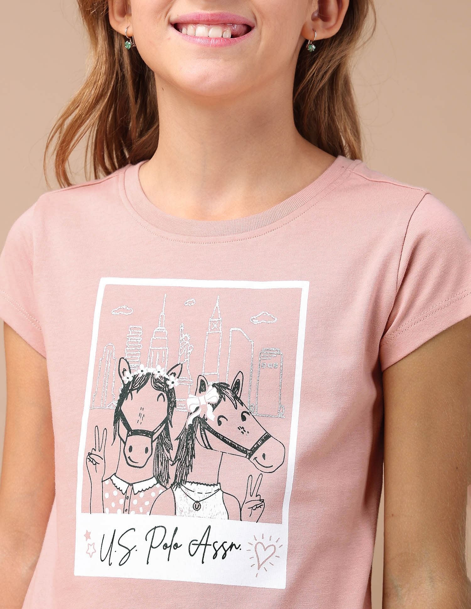 Girls Graphic Printed Regular Fit T-Shirt - Image 6