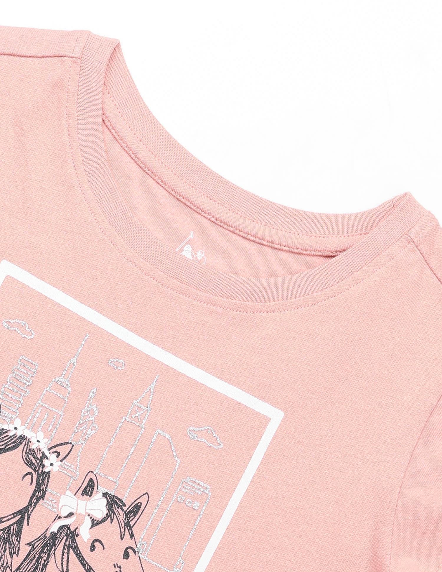 Girls Graphic Printed Regular Fit T-Shirt - Image 9
