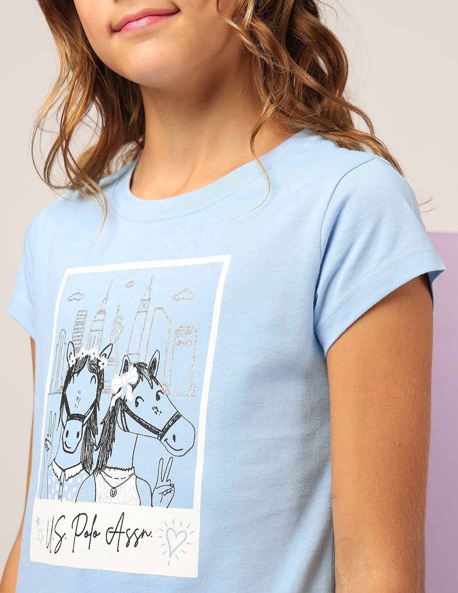Girls Graphic Printed Regular Fit T-Shirt - Image 5