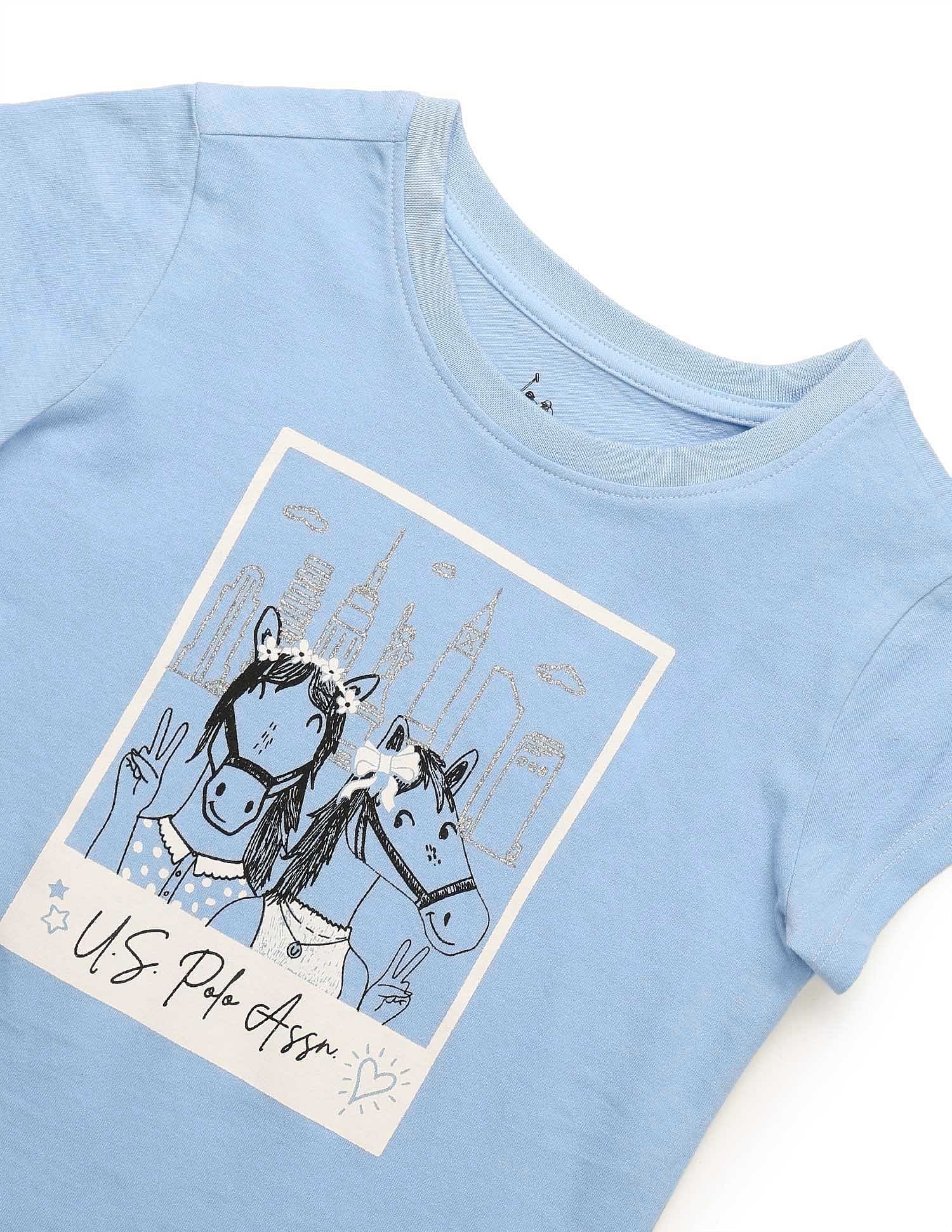 Girls Graphic Printed Regular Fit T-Shirt - Image 8