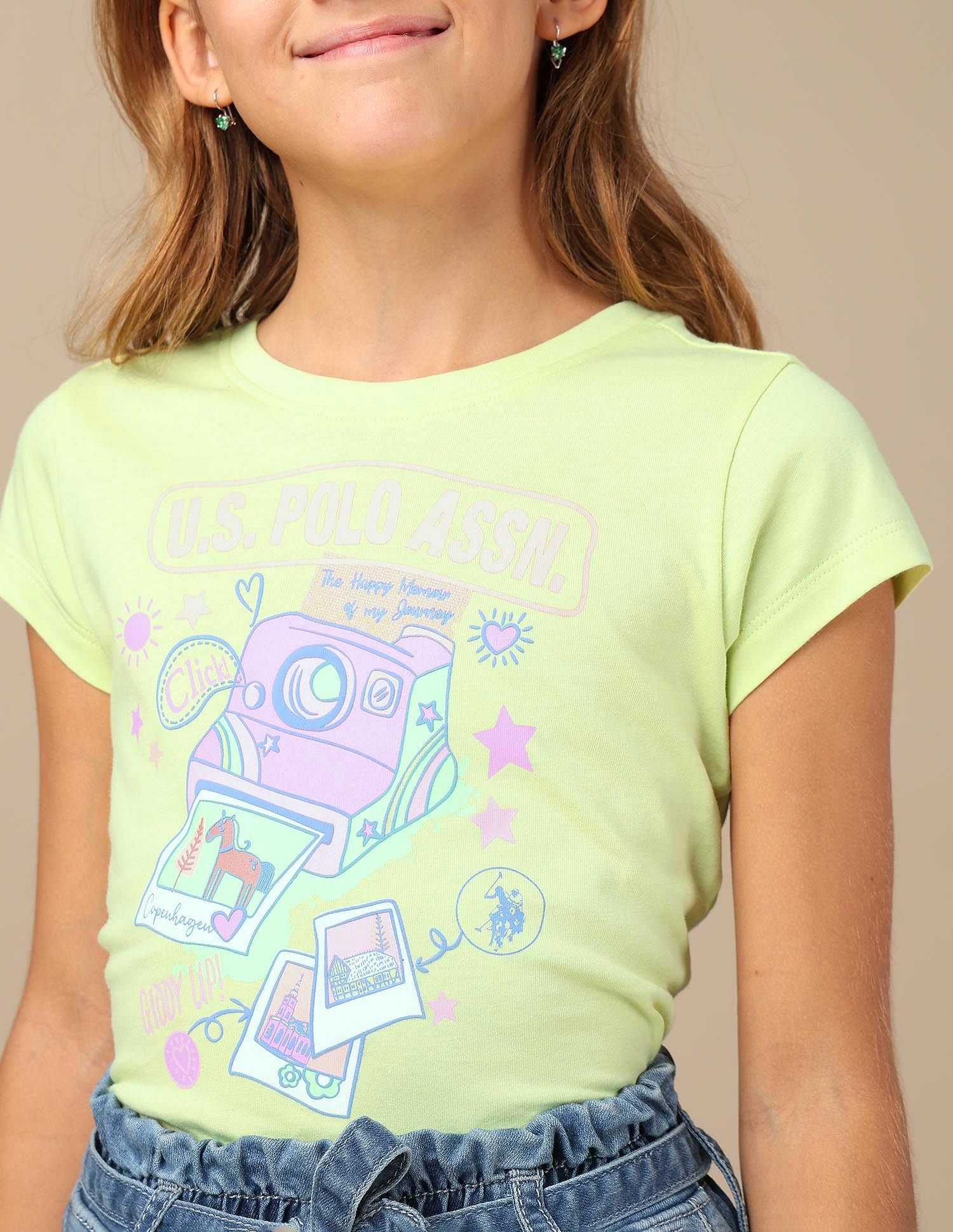 Girls Graphic Printed Regular Fit T-Shirt - Image 5