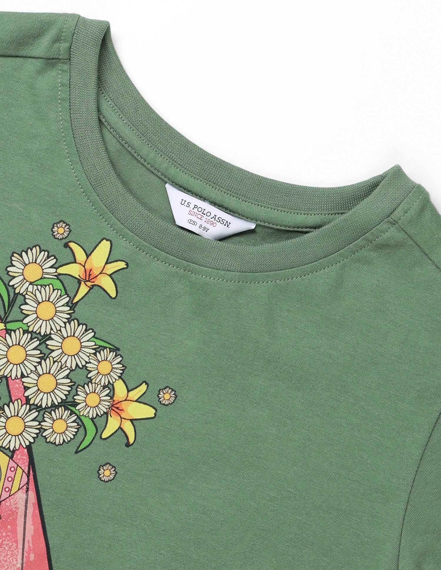 Girls Graphic Printed Relaxed Fit T-Shirt - Image 9