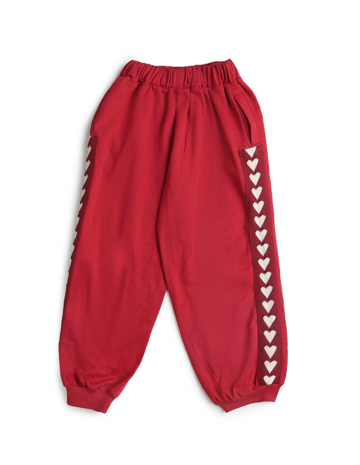 Girls Heart Patterned Knit Mid Rise Joggers - Image 9