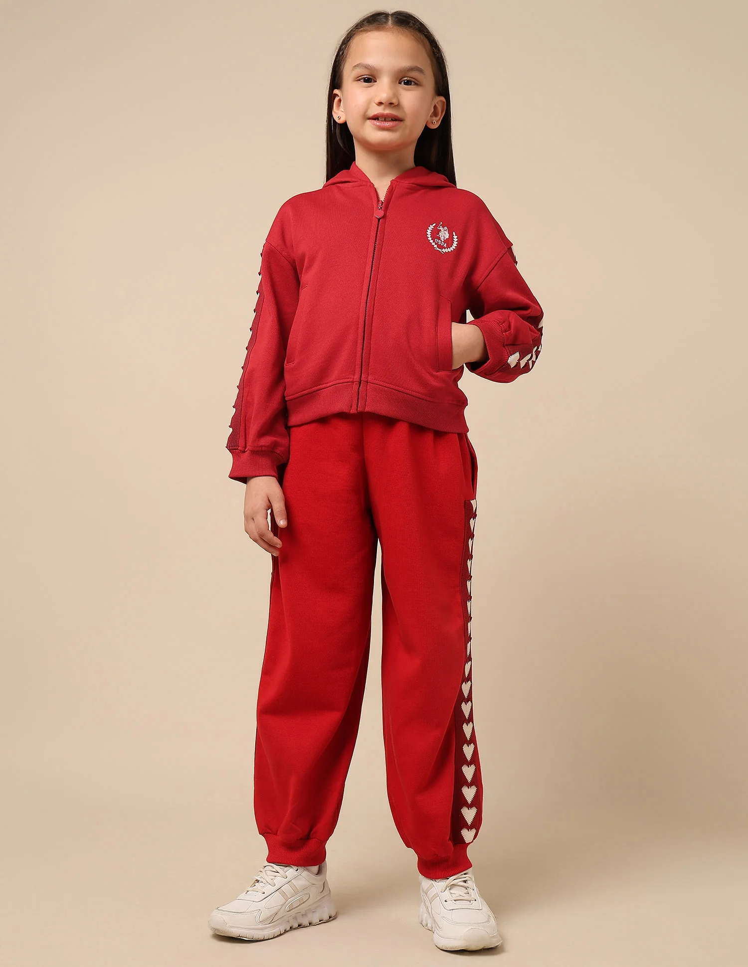Girls Heart Patterned Knit Sweatshirt - Image 3