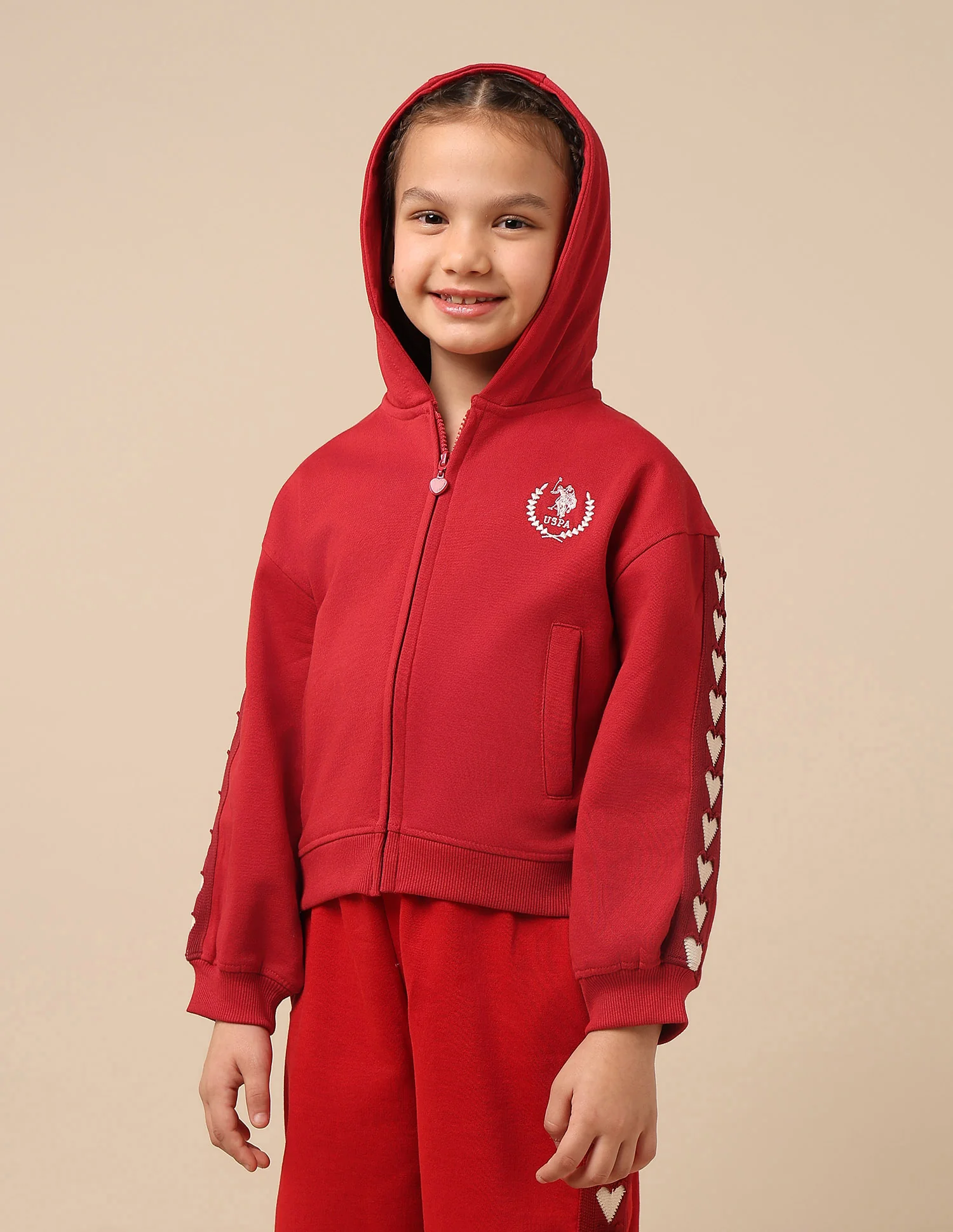 Girls Heart Patterned Knit Sweatshirt - Image 4