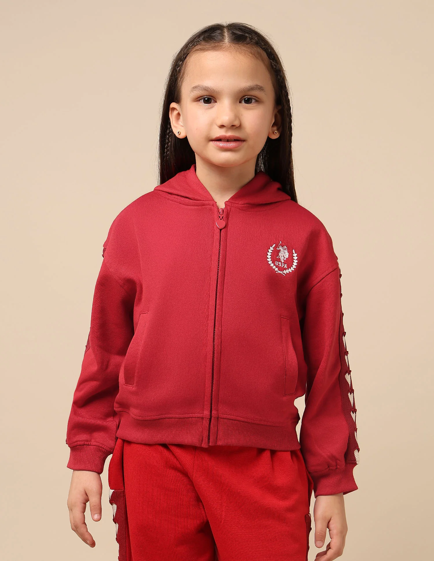 Girls Heart Patterned Knit Sweatshirt - Image 6