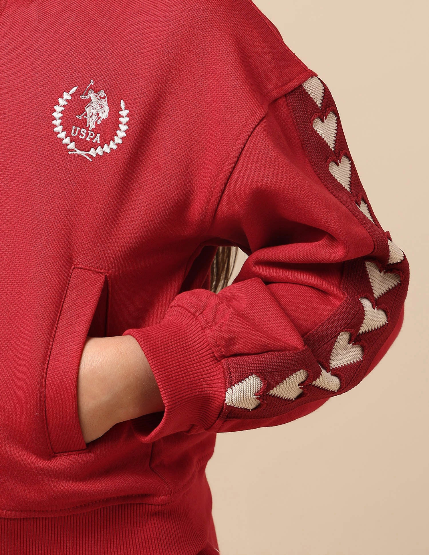 Girls Heart Patterned Knit Sweatshirt - Image 8