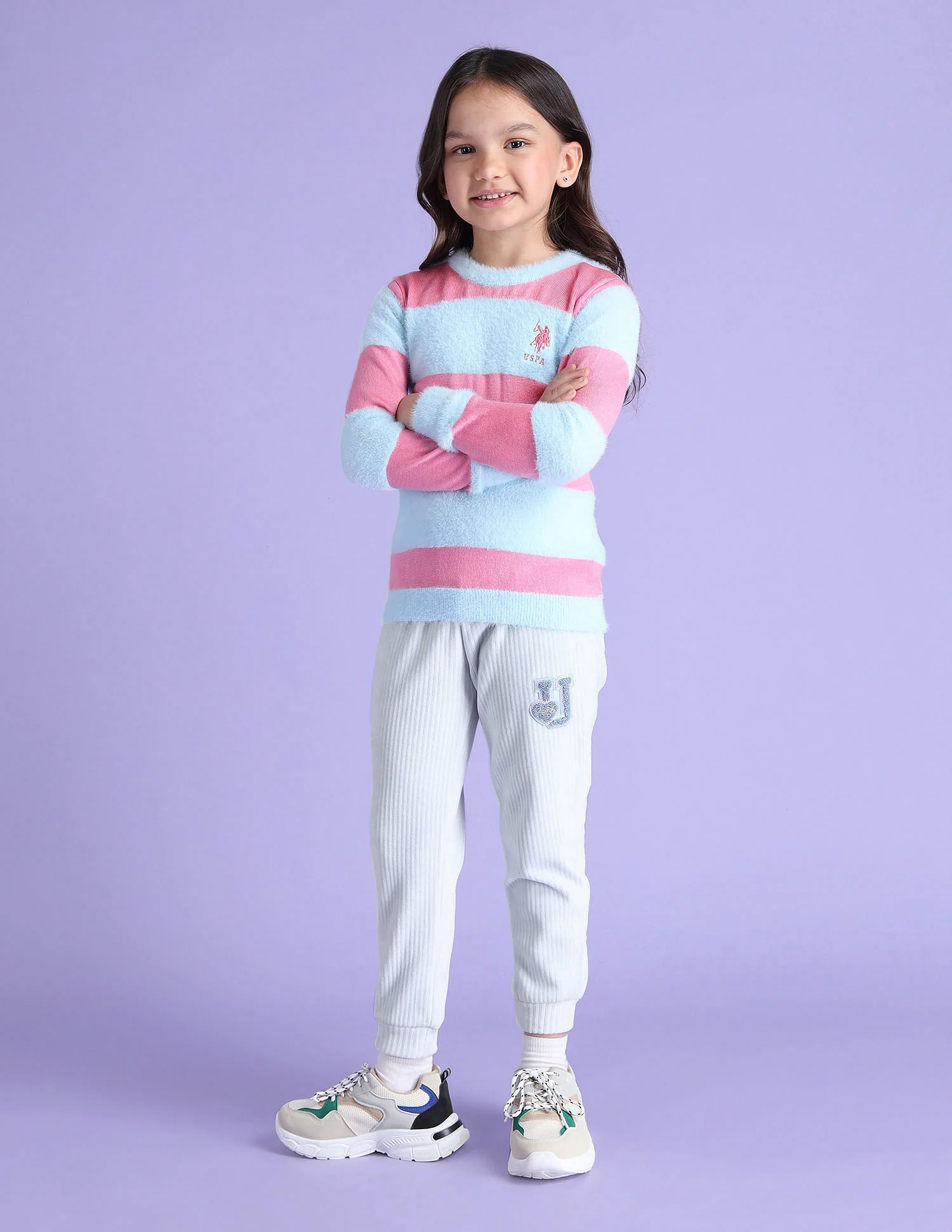 Girls Horizontal Stripe Sweater
