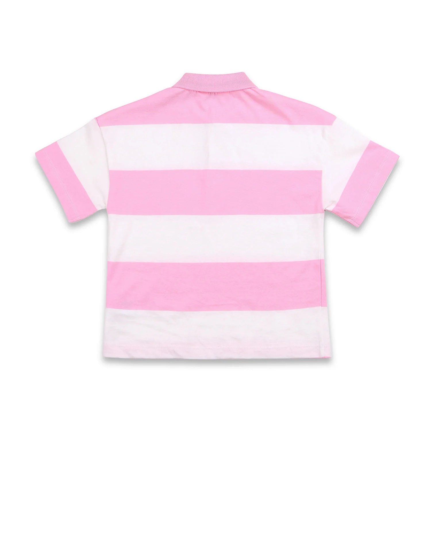 Girls Horizontal Striped Polo Shirt - Image 7