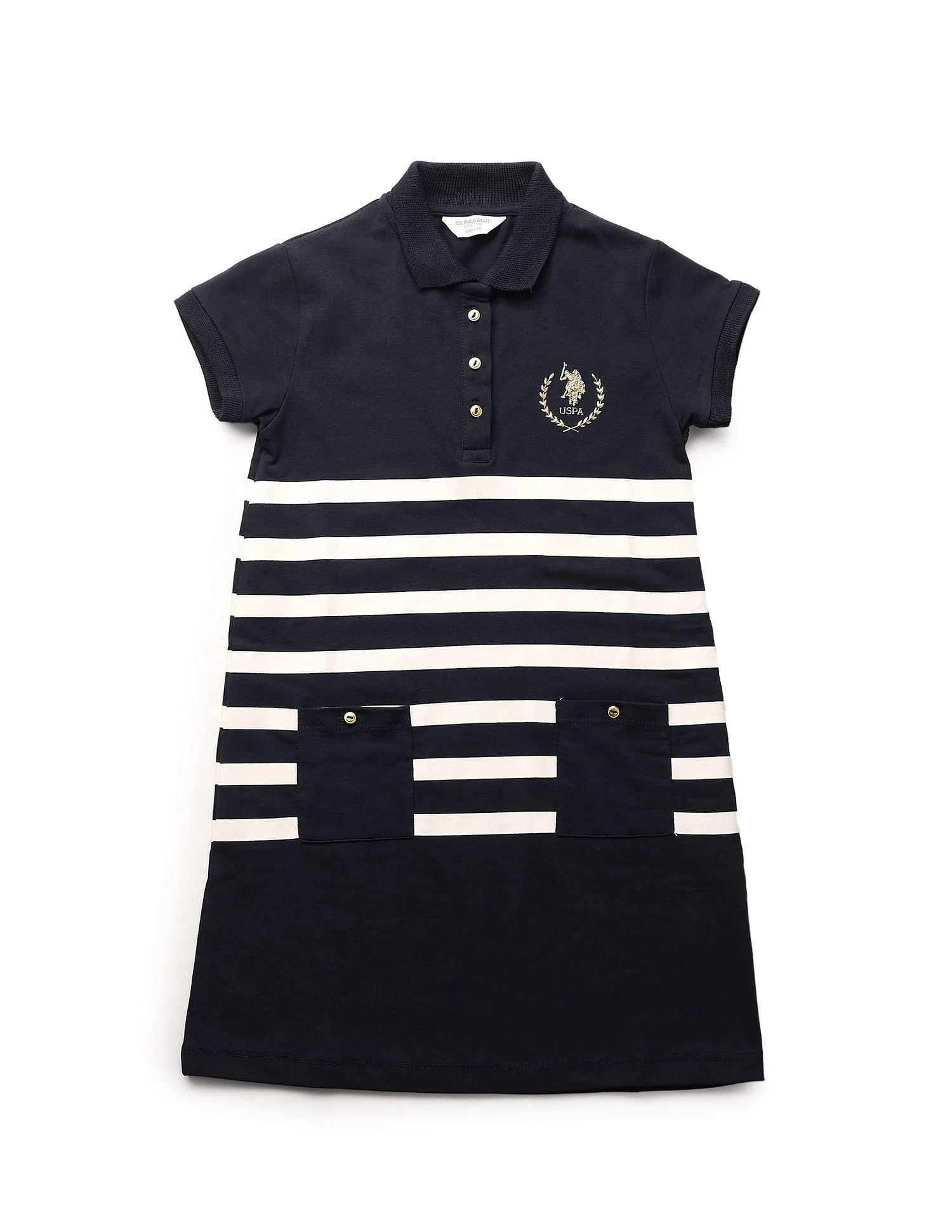 Girls Horizontal Striped Skater Dress - Image 7
