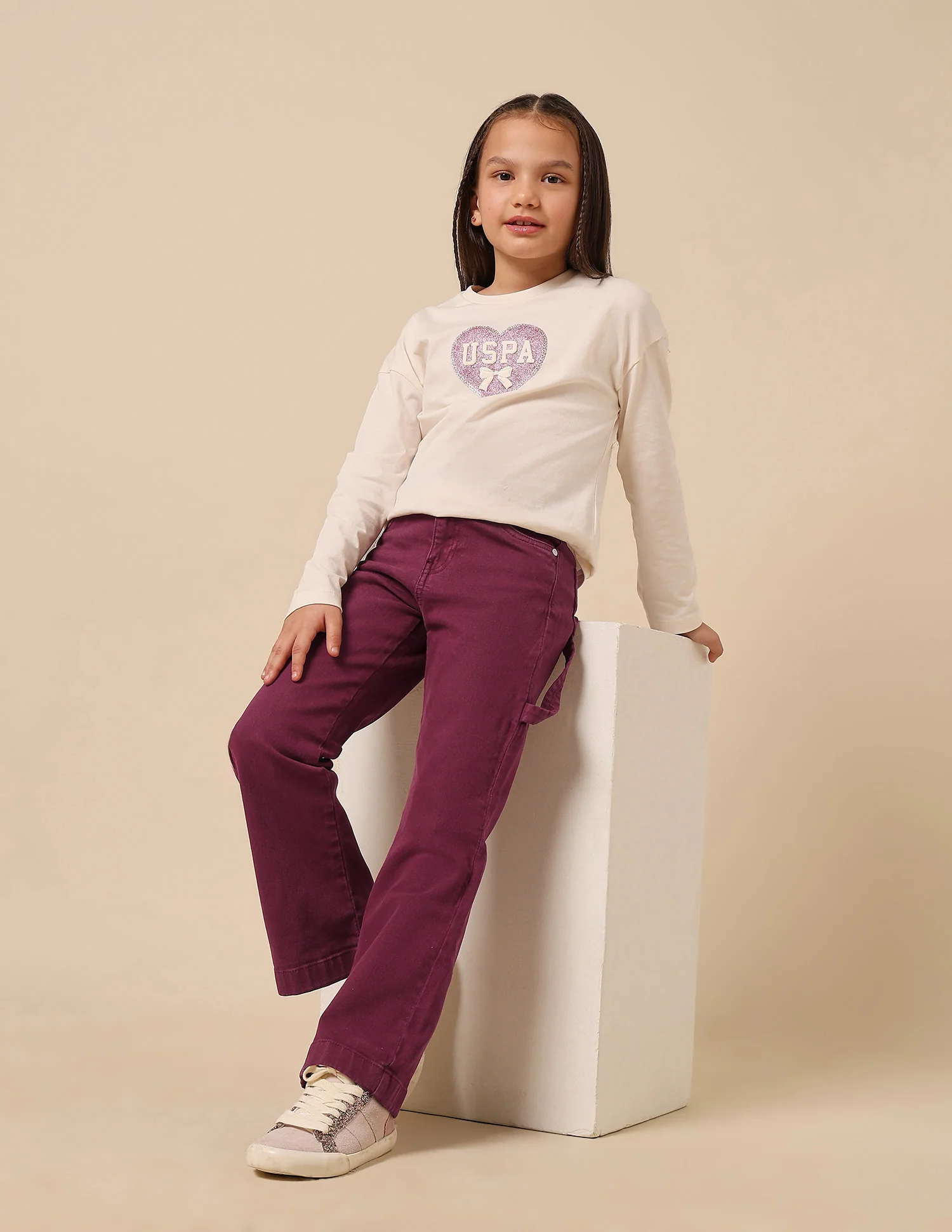 Girls Mid Rise Bootcut Jeans