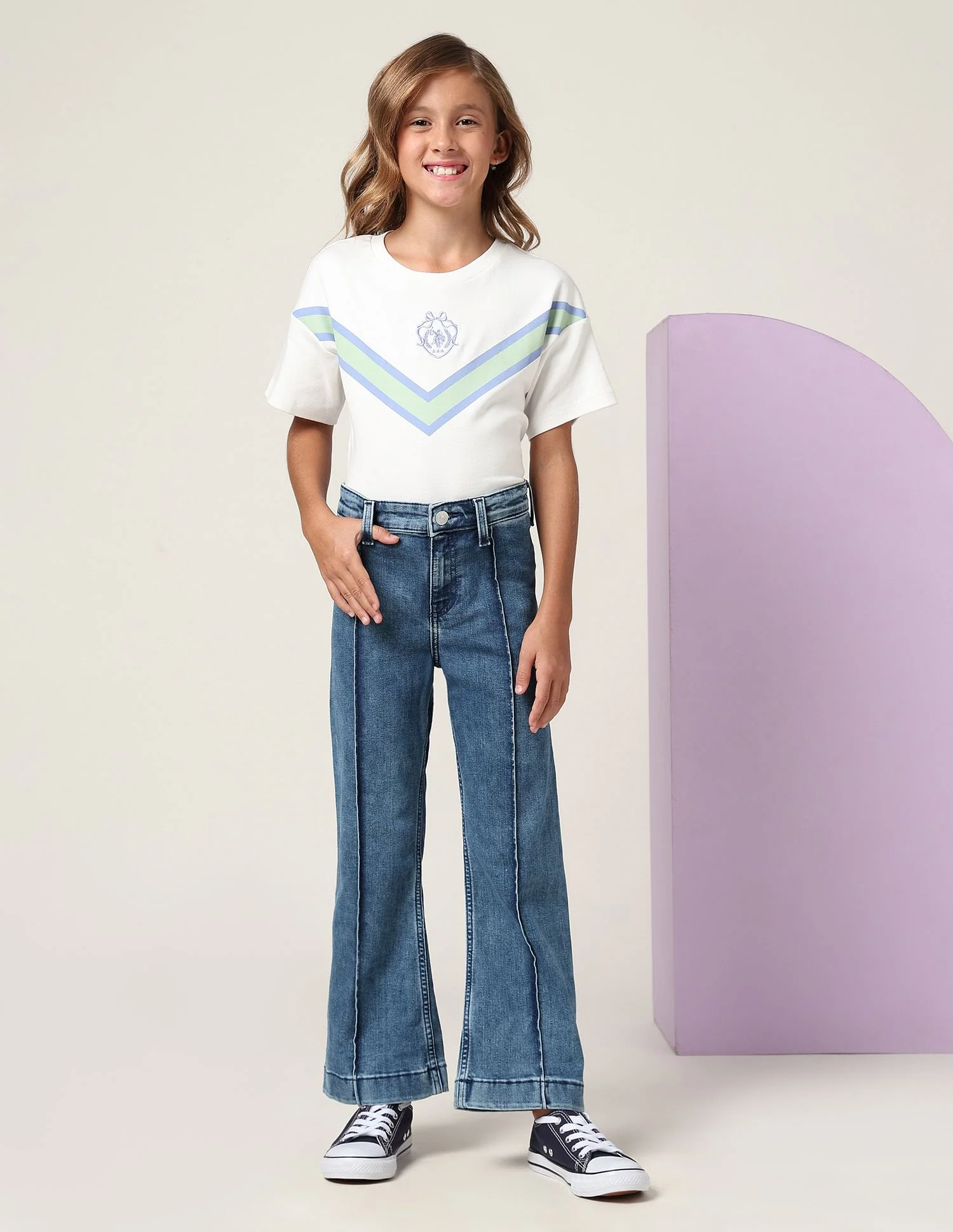 Girls Mid Rise Bootcut Jeans - Image 3