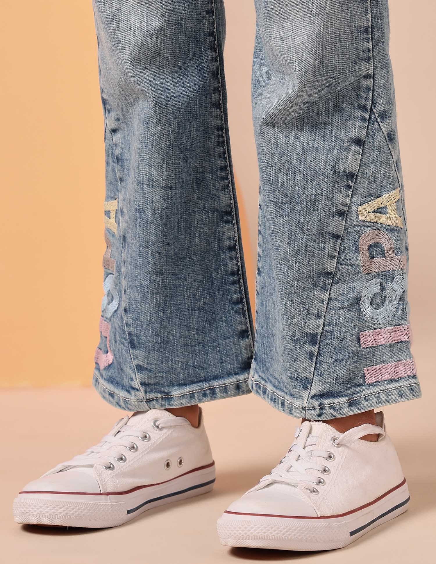 Girls Mid Rise Bootcut Jeans - Image 8