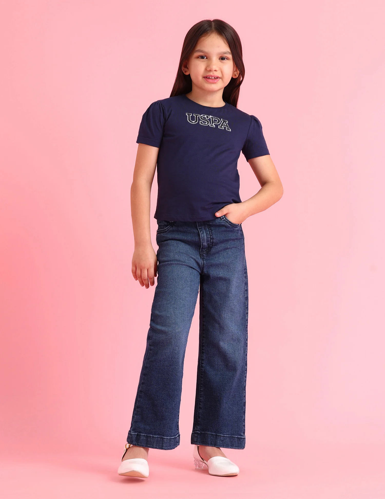 Girls Mid Rise Flared Fit Jeans - Image 3