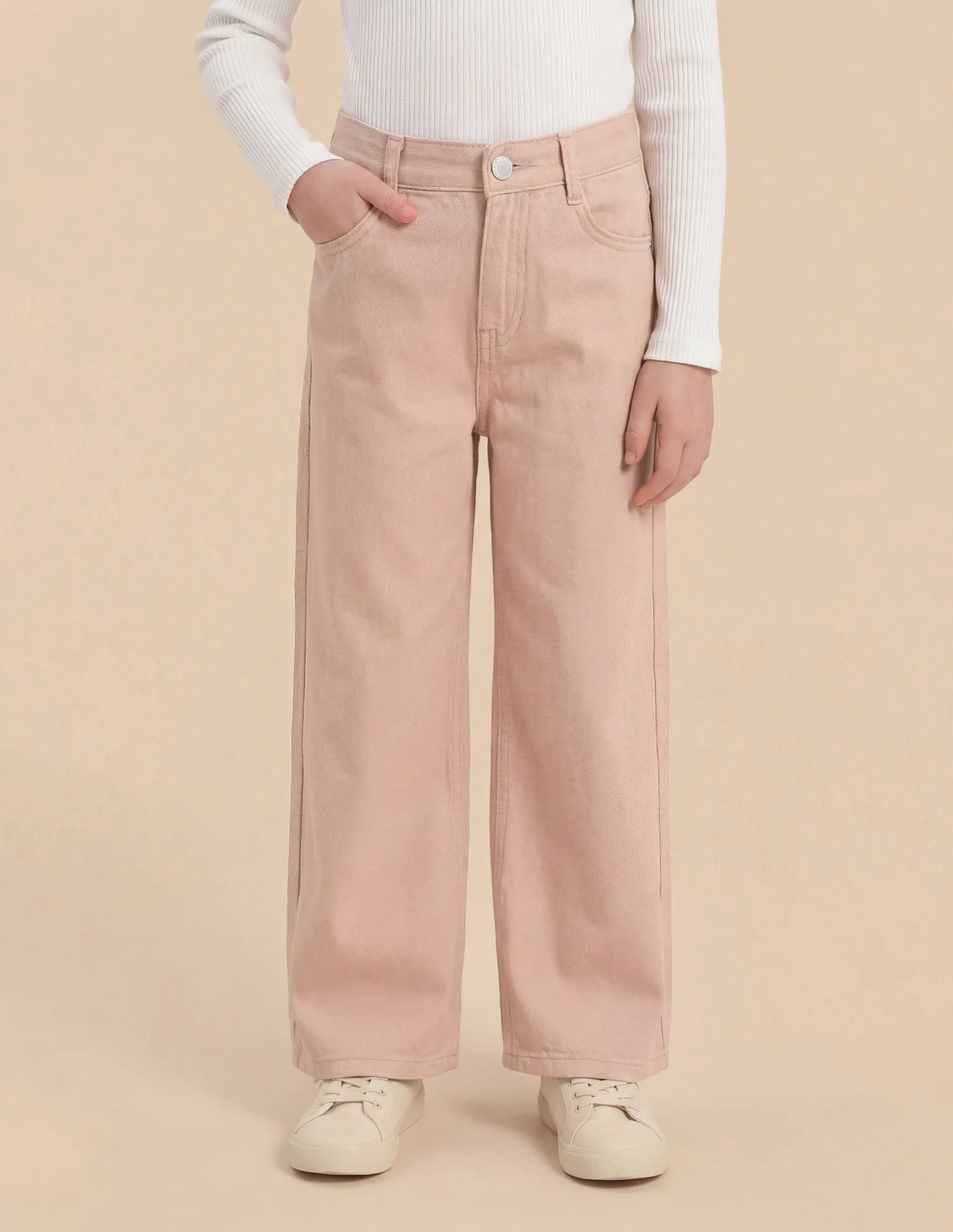Girls Mid Rise Wide Leg Fit Jeans - Image 4