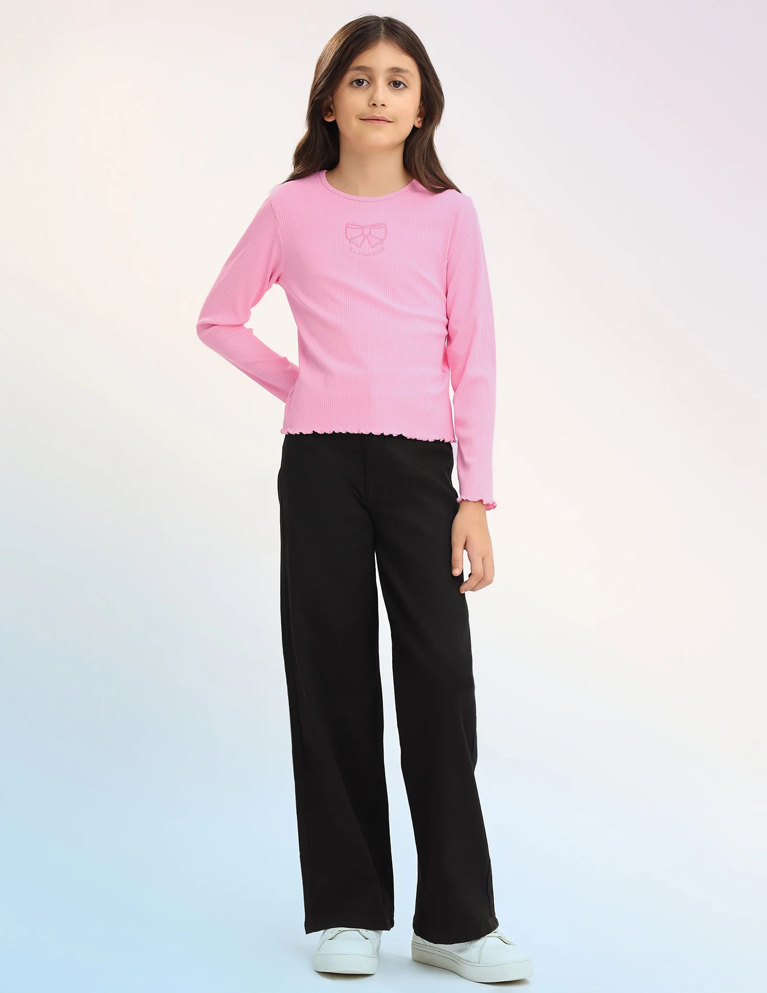 Girls Patterned Knit Regular Fit T-Shirt - Image 3