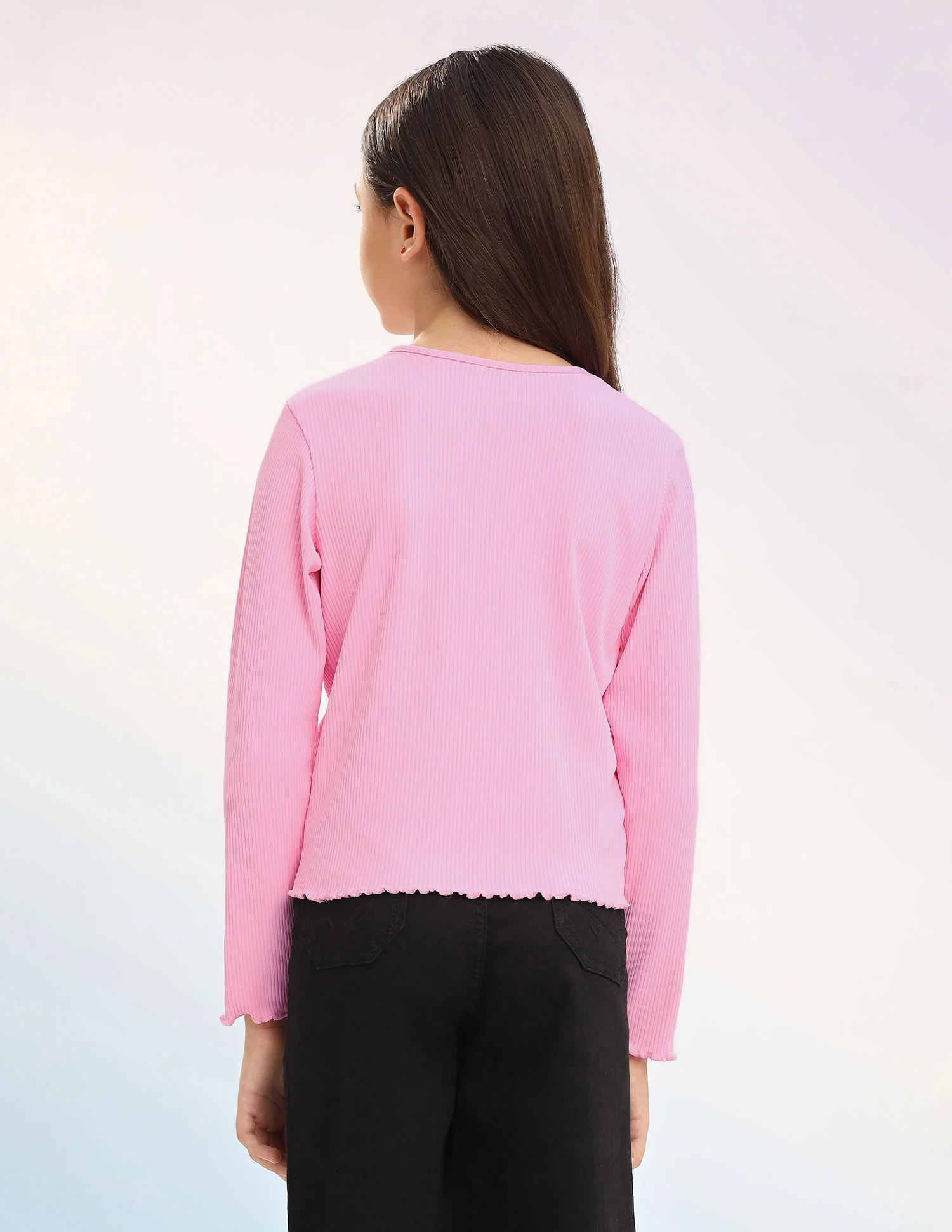 Girls Patterned Knit Regular Fit T-Shirt - Image 5