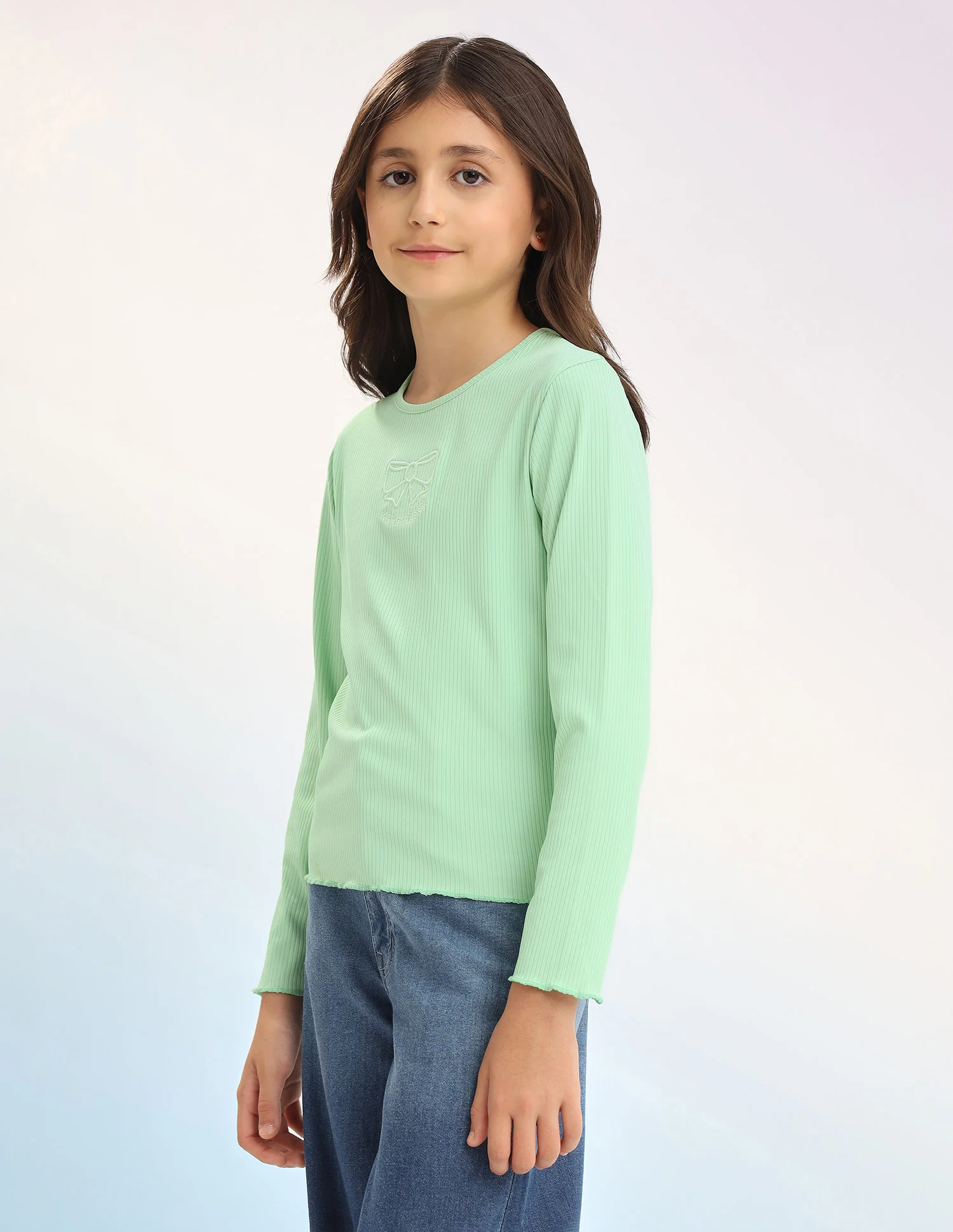 Girls Patterned Knit Regular Fit T-Shirt - Image 4