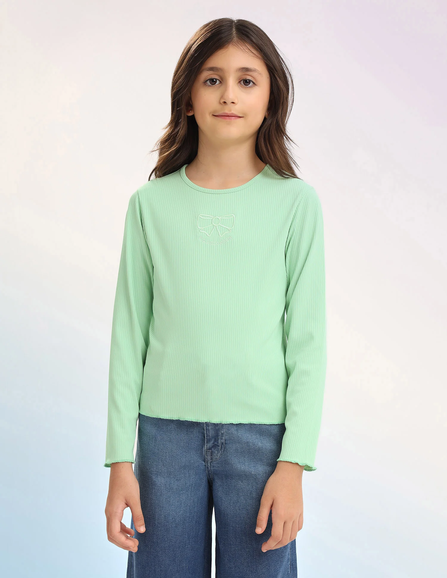 Girls Patterned Knit Regular Fit T-Shirt - Image 6