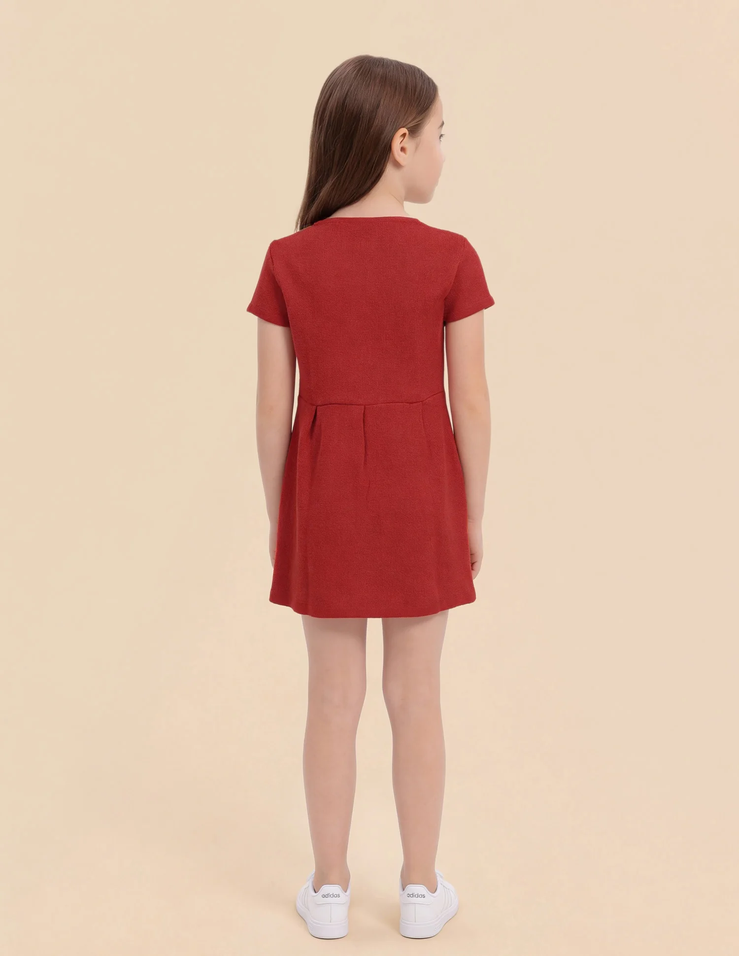 Girls Patterned Knit Skater Dress - Image 4