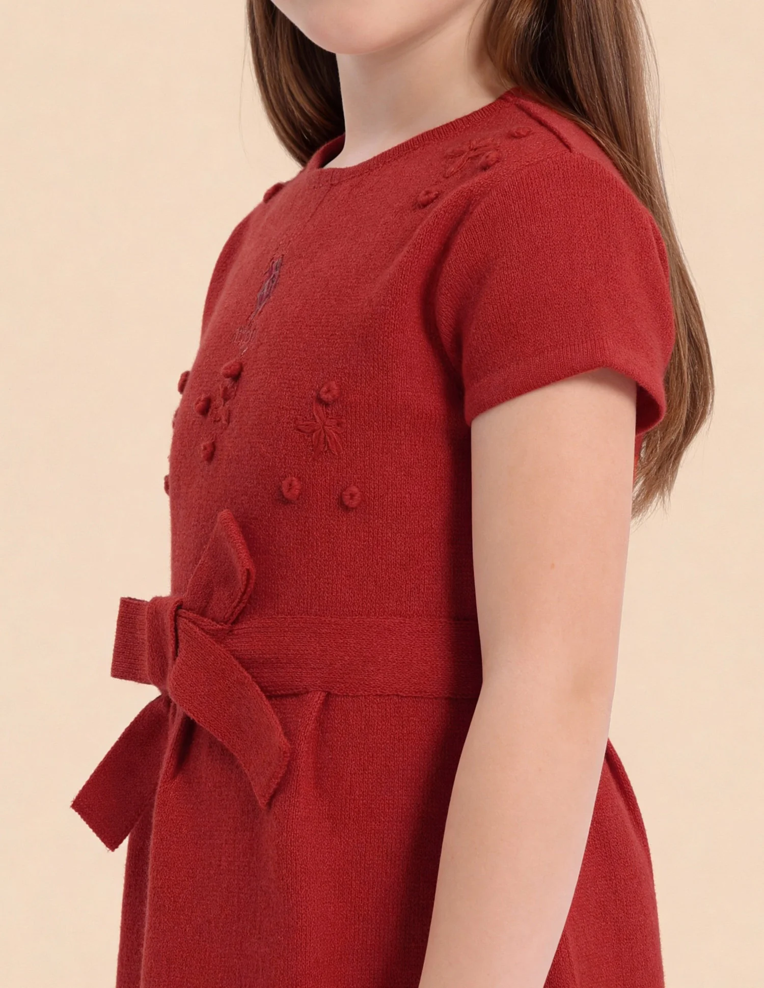 Girls Patterned Knit Skater Dress - Image 5