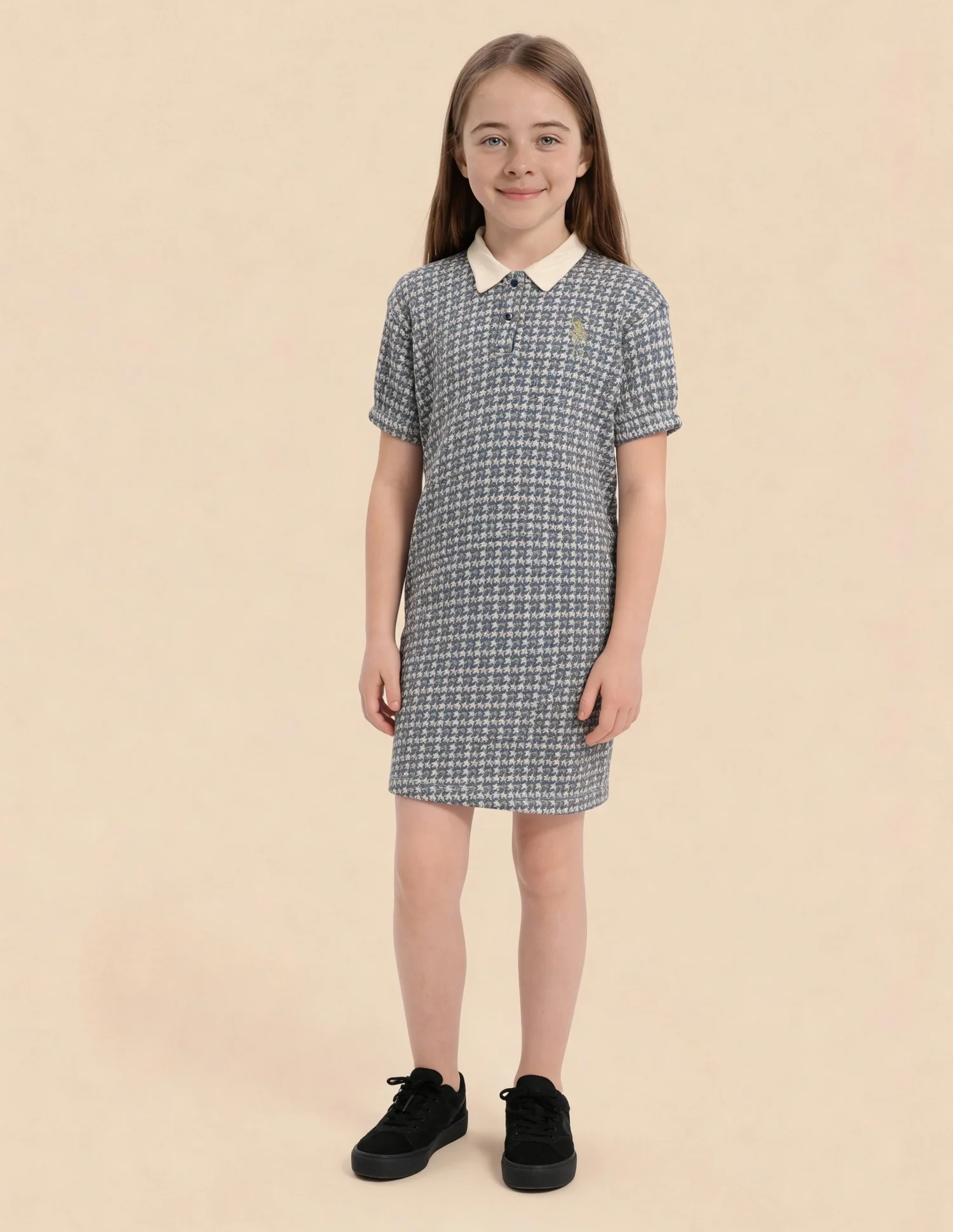 Girls Patterned Knit T-Shirt Dress - Image 3