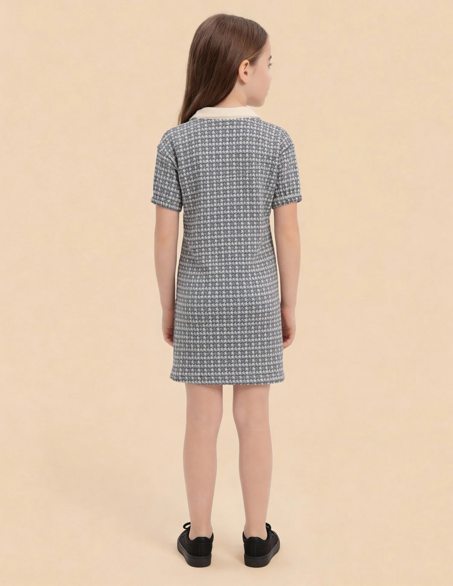 Girls Patterned Knit T-Shirt Dress - Image 4