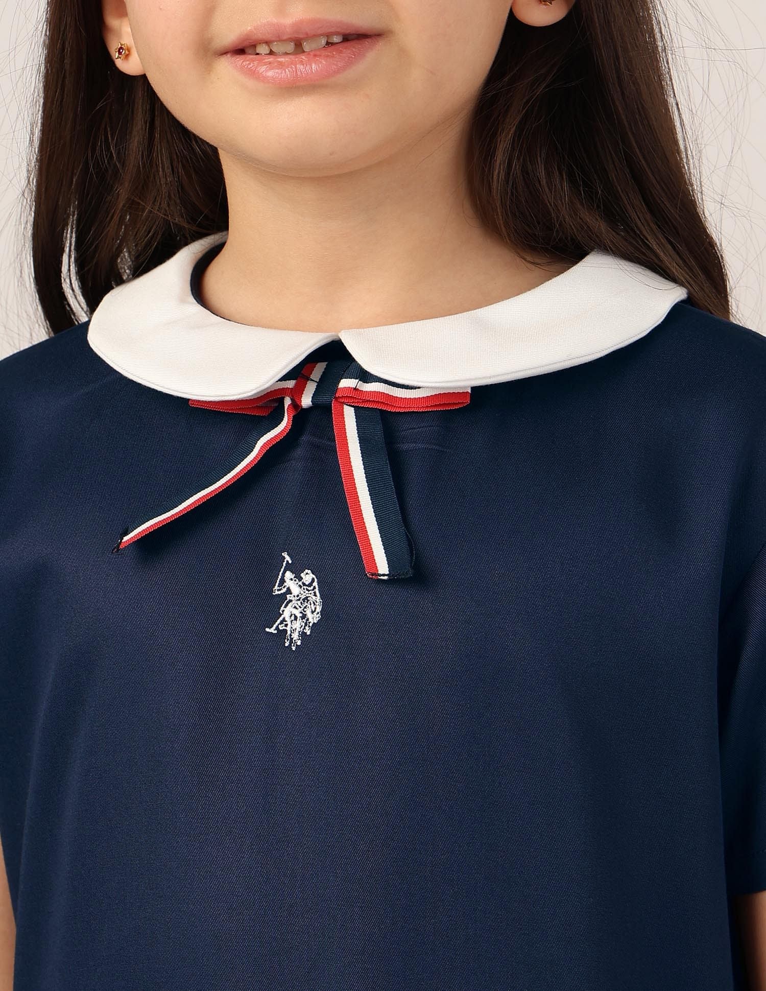Girls Peter Pan Collar A-Line Dress - Image 5