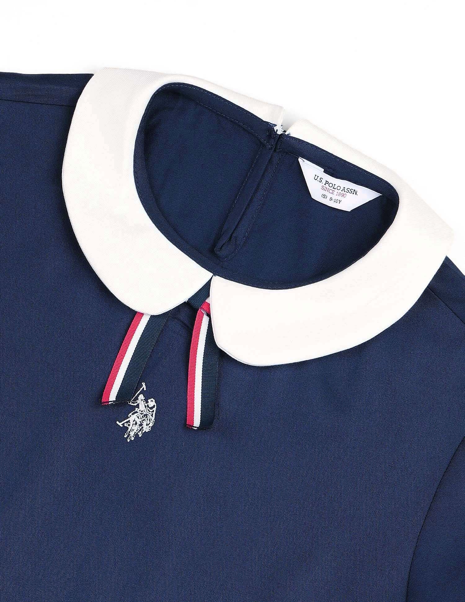 Girls Peter Pan Collar A-Line Dress - Image 8