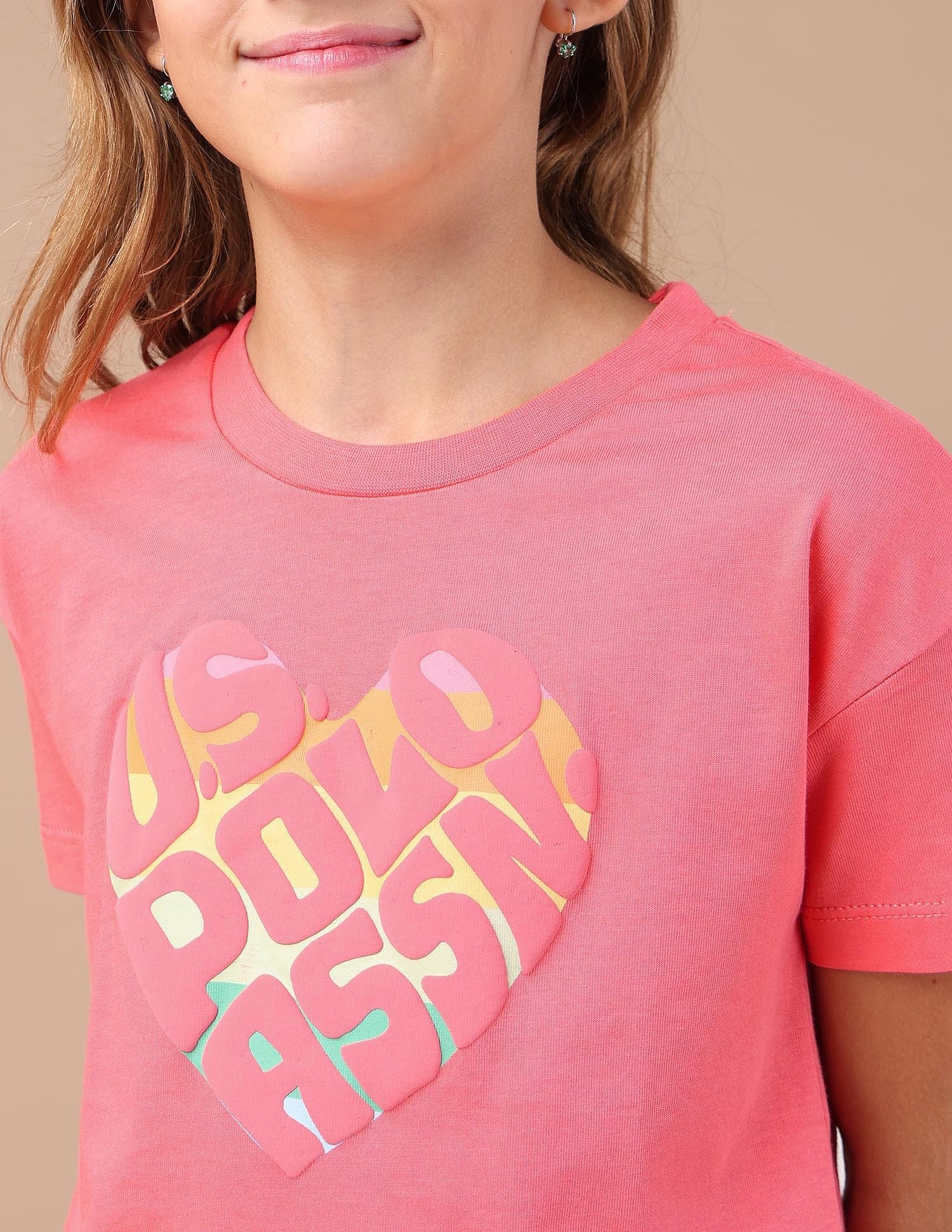 Girls Puff Print Regular Fit T-Shirt - Image 5
