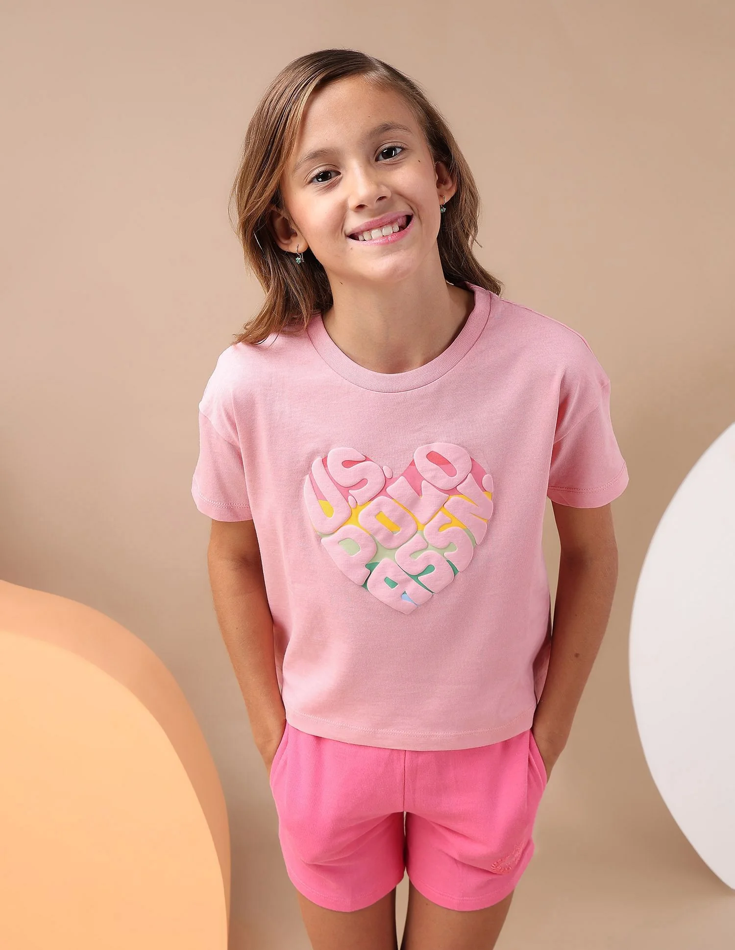 Girls Puff Print Regular Fit T-Shirt