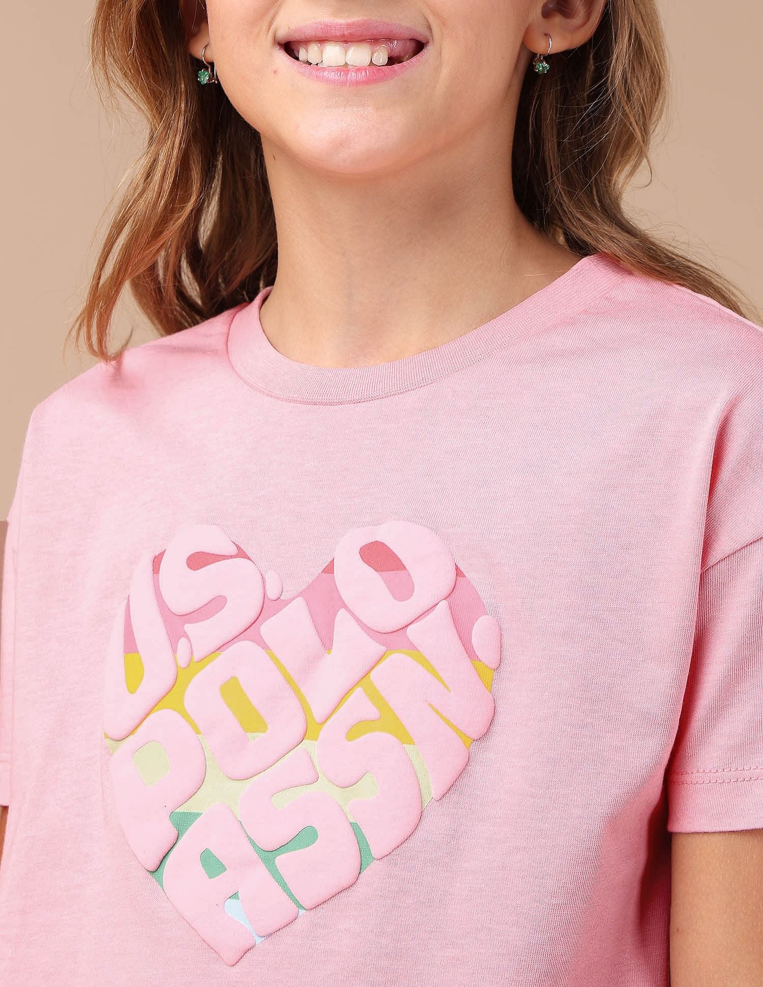 Girls Puff Print Regular Fit T-Shirt - Image 5