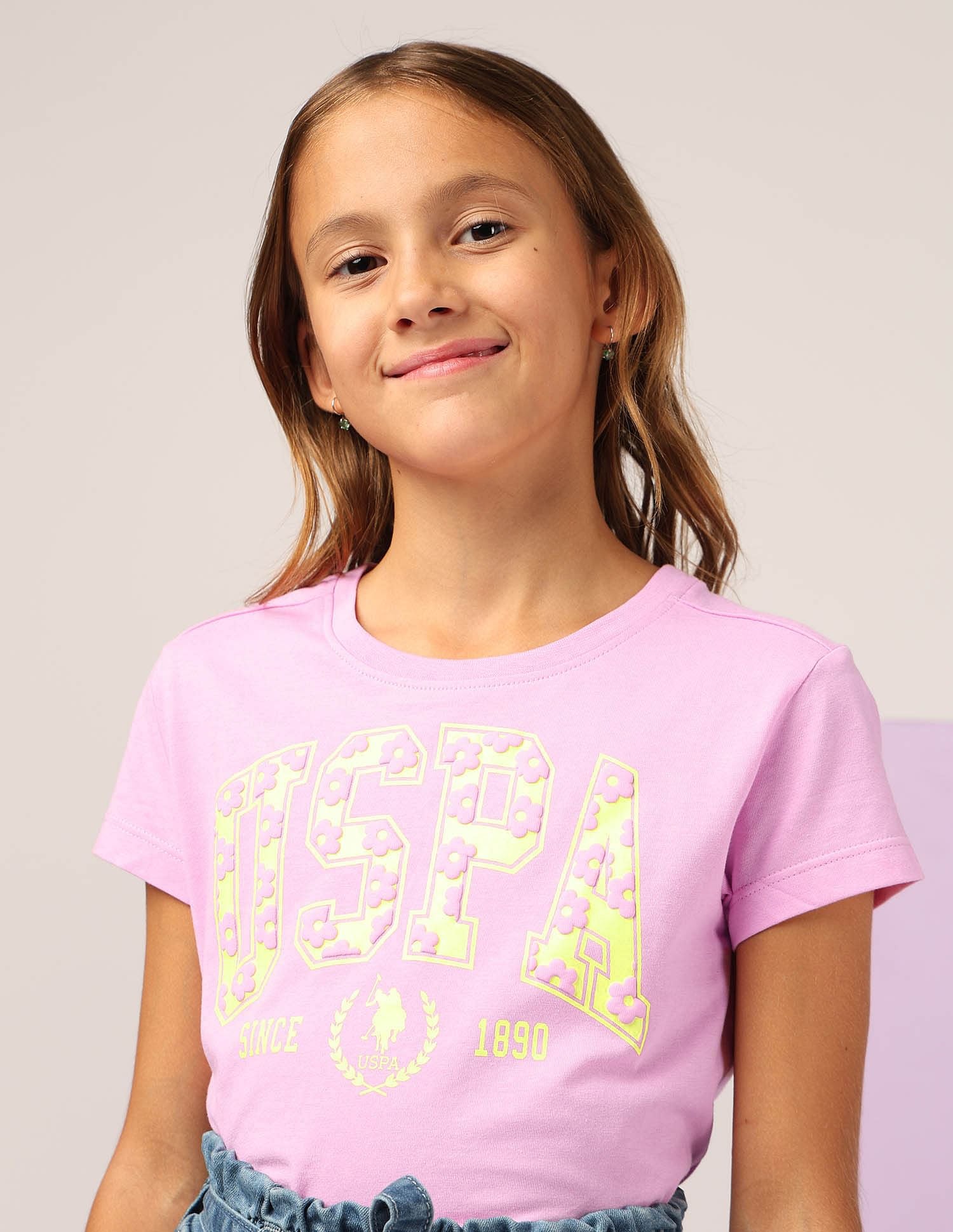 Girls Puff Print Relaxed Fit T-Shirt - Image 6