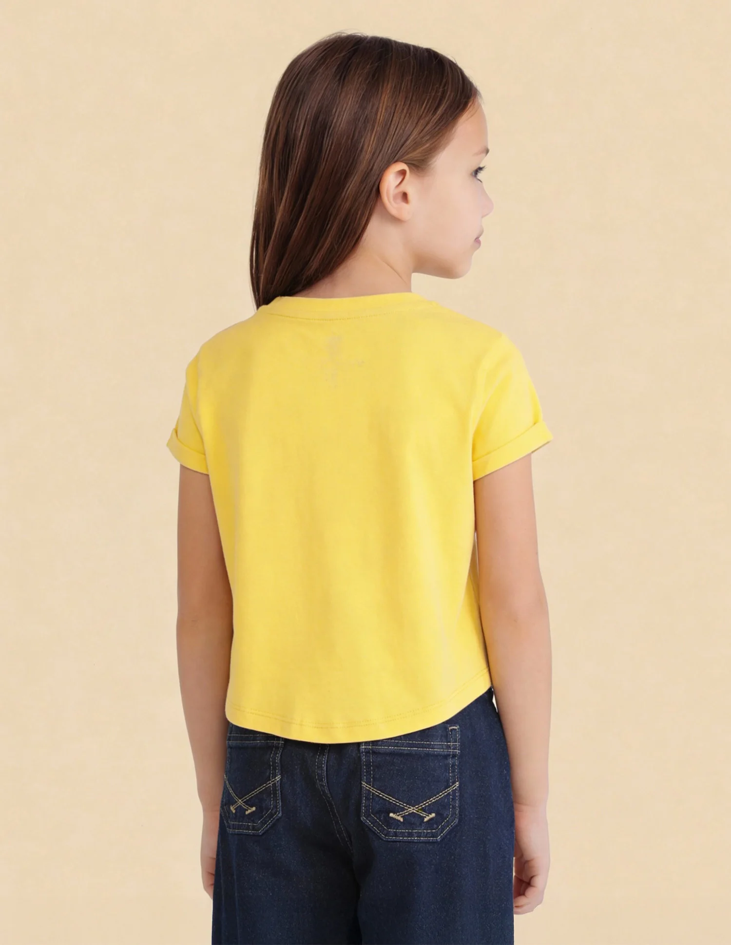 Girls Regular Fit Graphic Brand Printed Top - Image 5