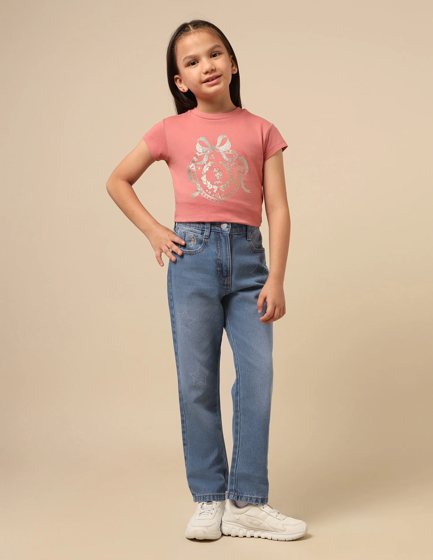 Girls Regular Fit Whiskered Jeans - Image 3