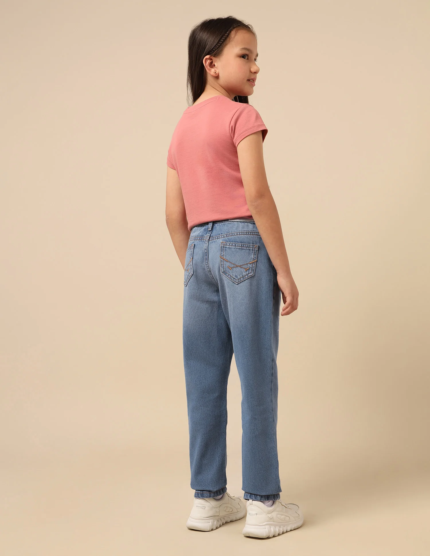 Girls Regular Fit Whiskered Jeans - Image 5