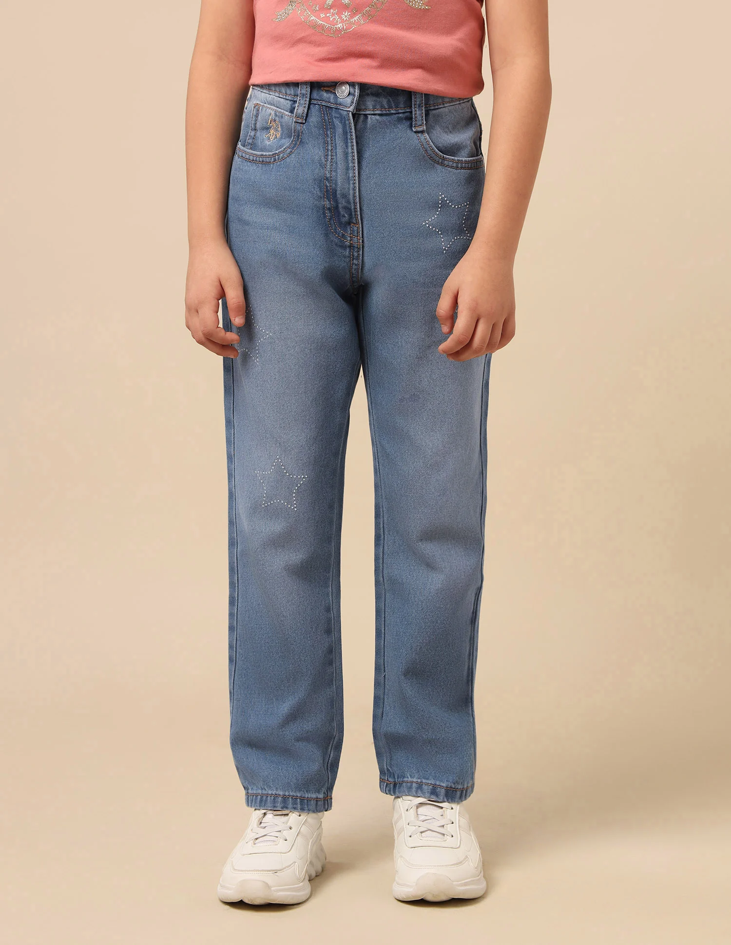 Girls Regular Fit Whiskered Jeans - Image 6