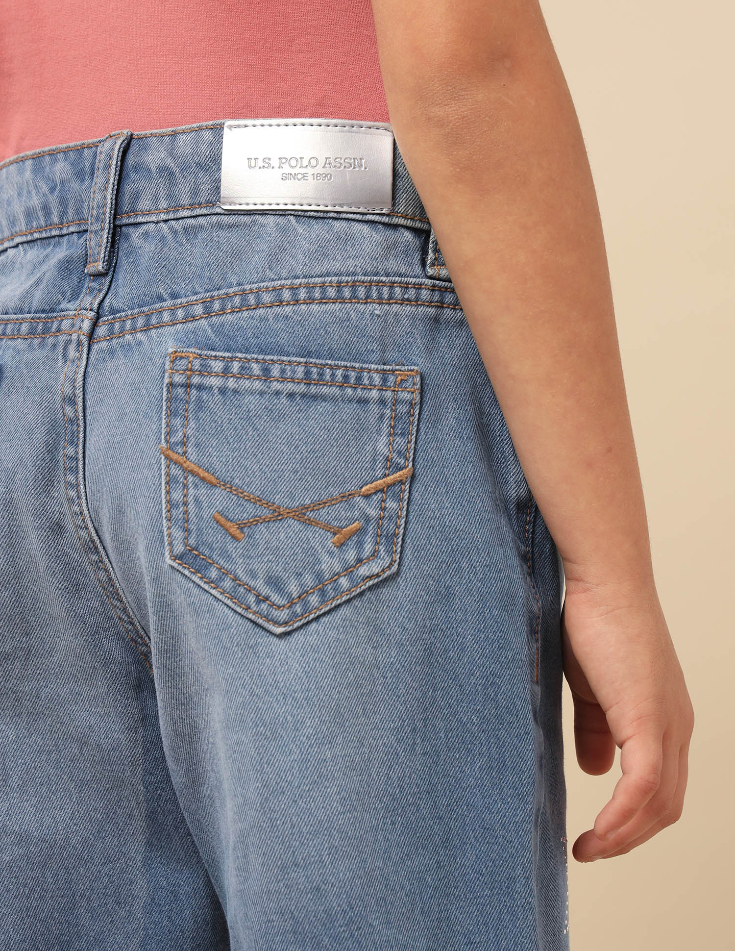 Girls Regular Fit Whiskered Jeans - Image 8
