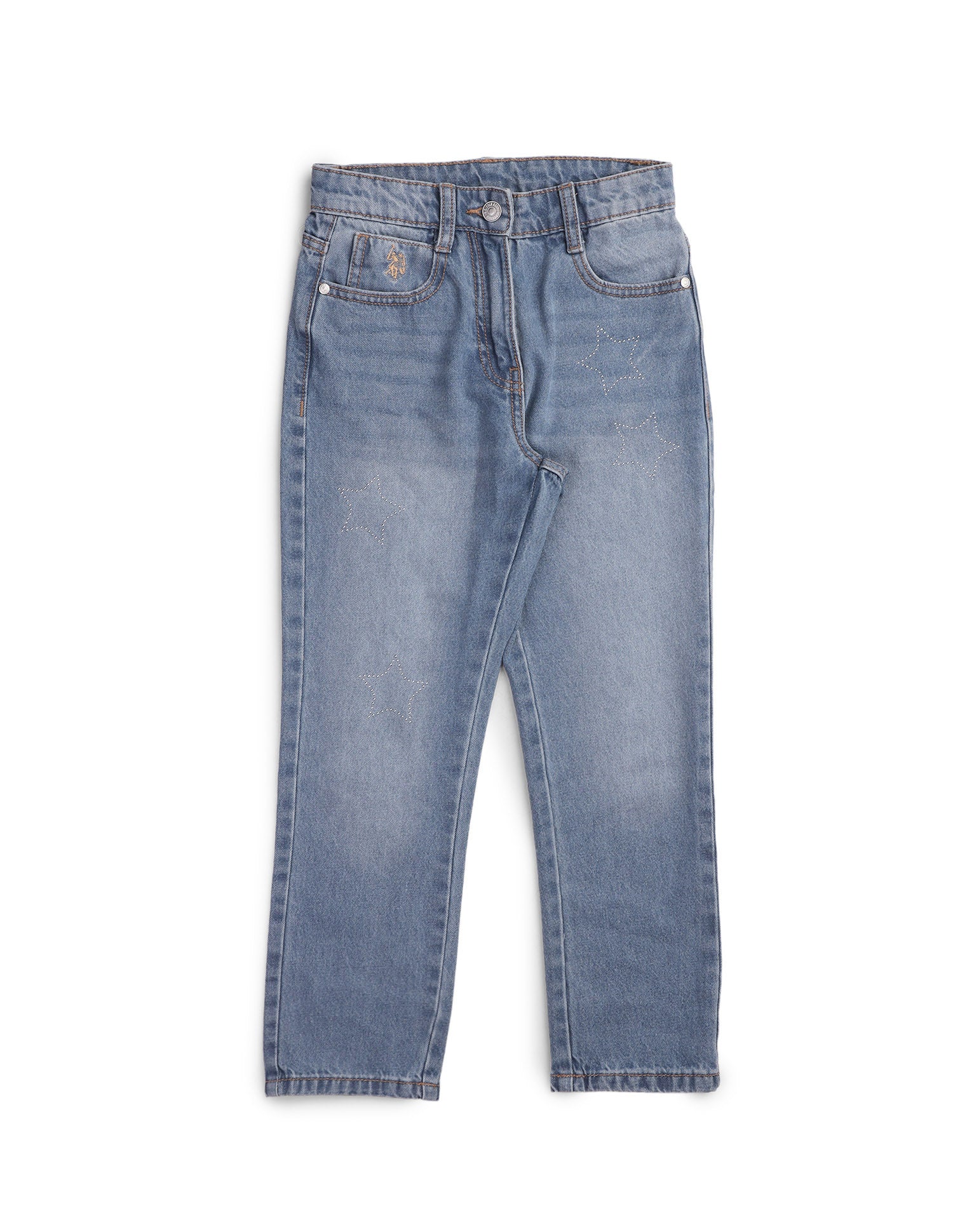 Girls Regular Fit Whiskered Jeans - Image 9