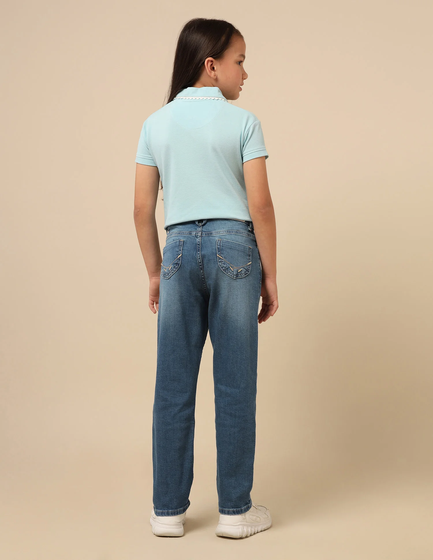 Girls Regular Fit Whiskered Jeans - Image 5