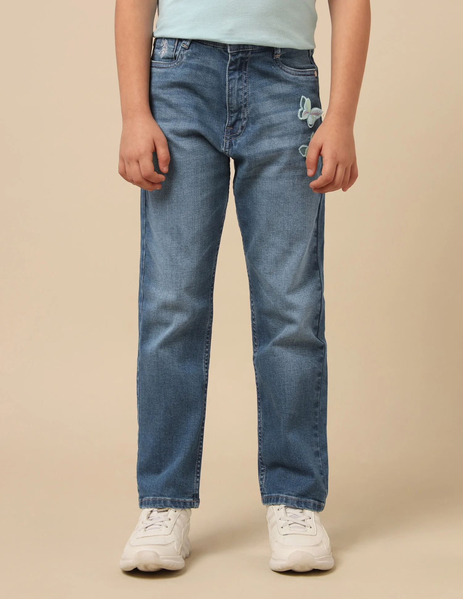 Girls Regular Fit Whiskered Jeans - Image 6
