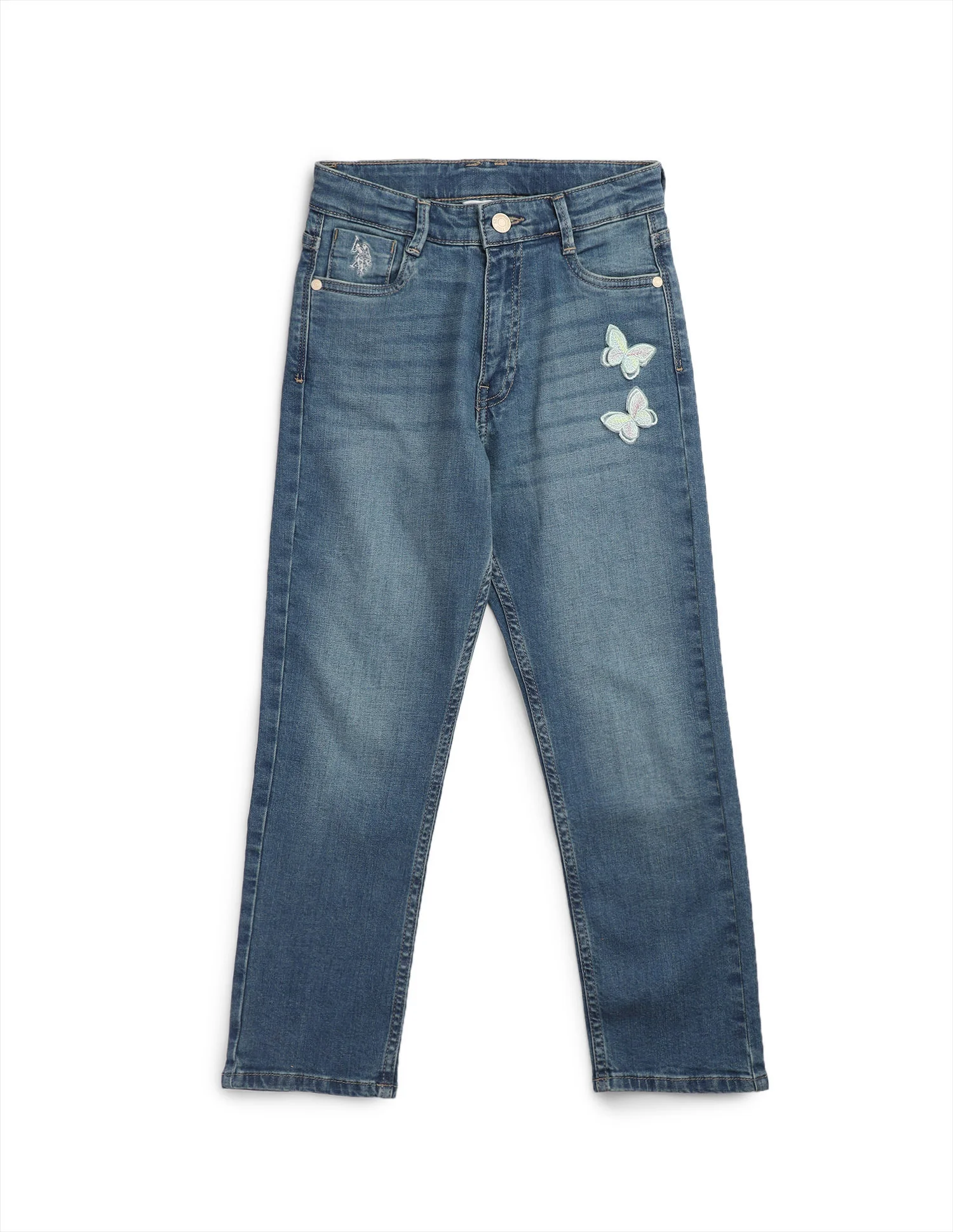 Girls Regular Fit Whiskered Jeans - Image 9