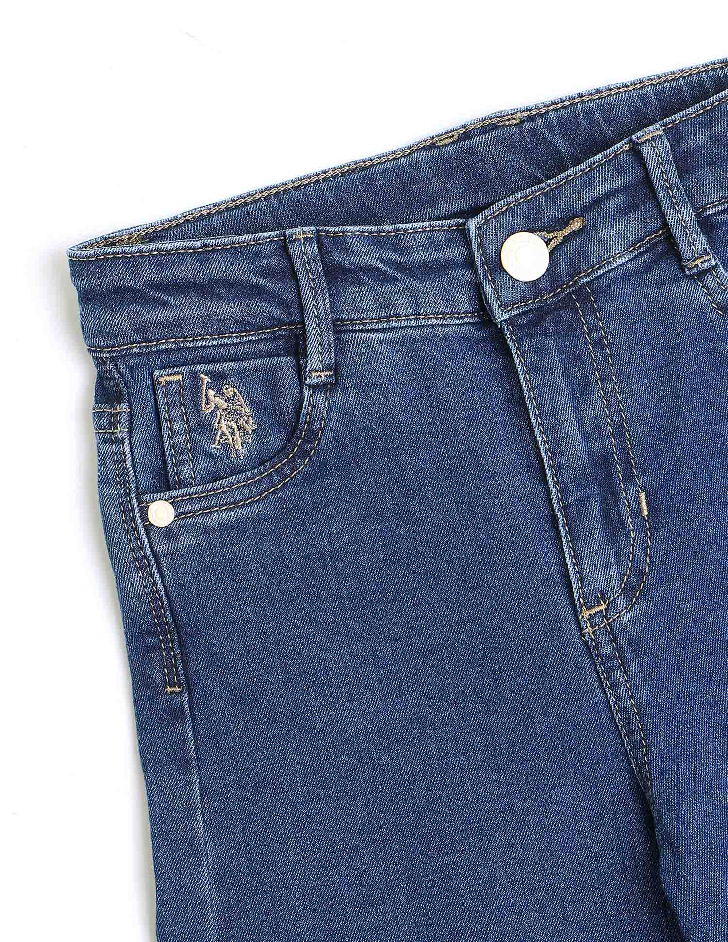Girls Rinsed Wide Leg Fit Jeans - Image 2