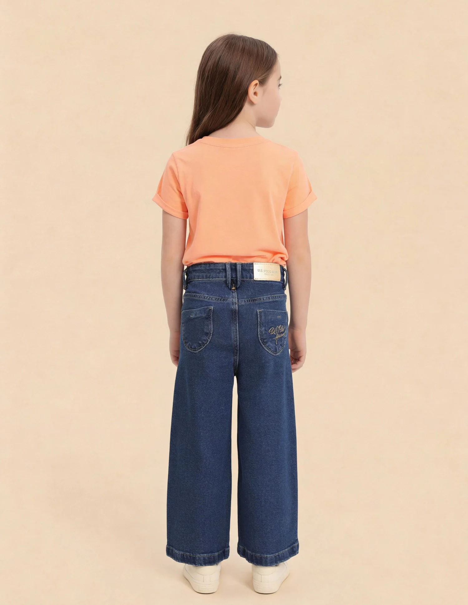 Girls Rinsed Wide Leg Fit Jeans - Image 4