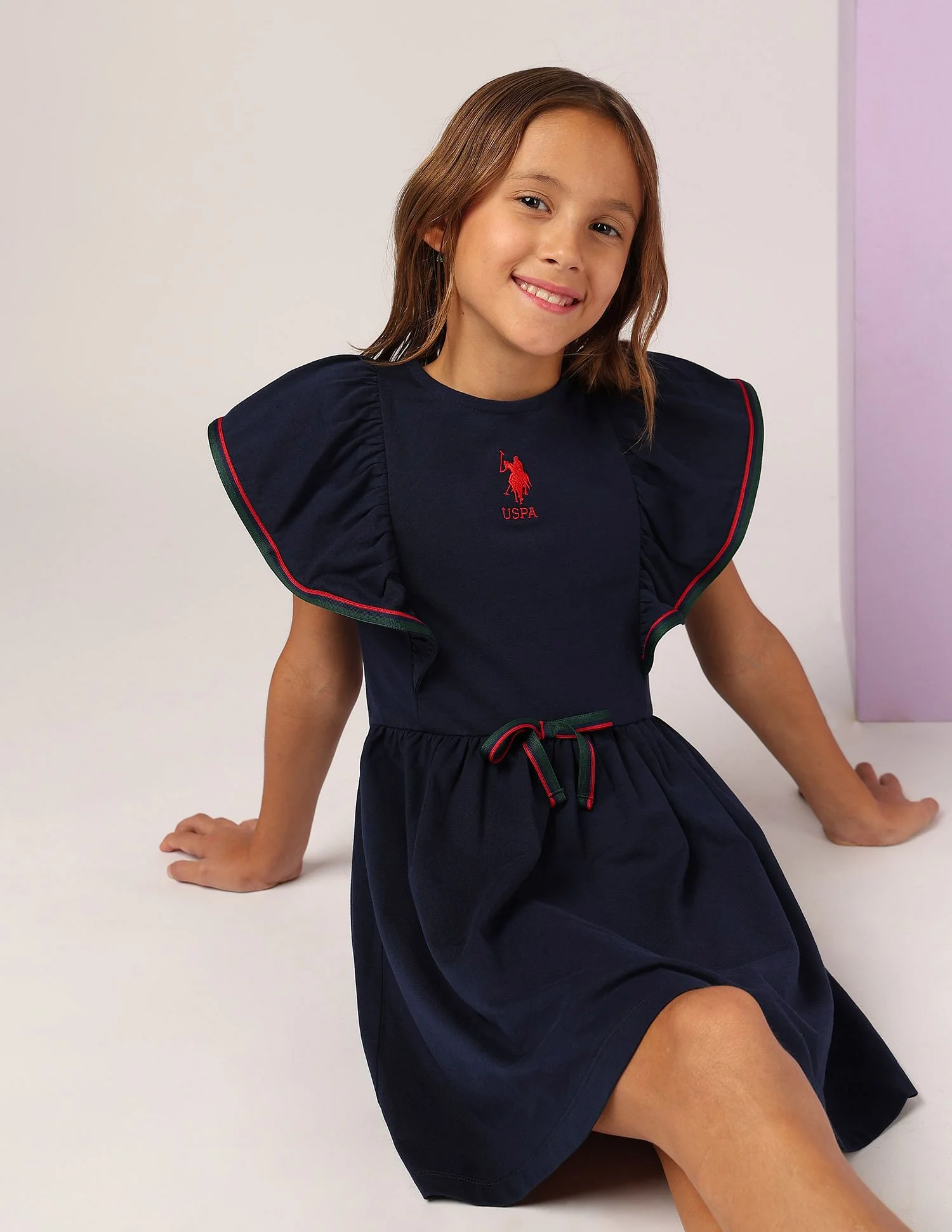 Girls Ruffles Fit And Flare Dress