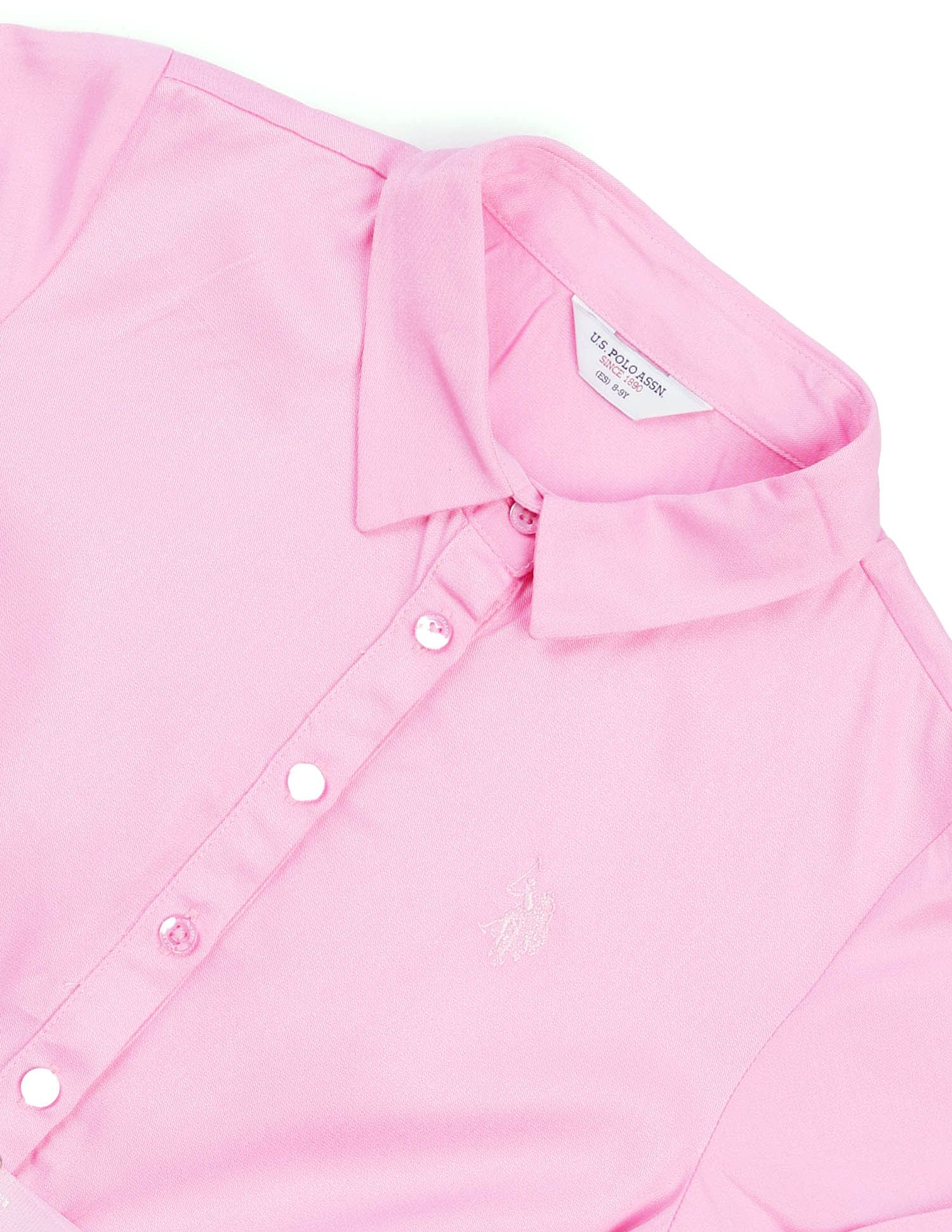 Girls Satin Shirt Dress - Image 8