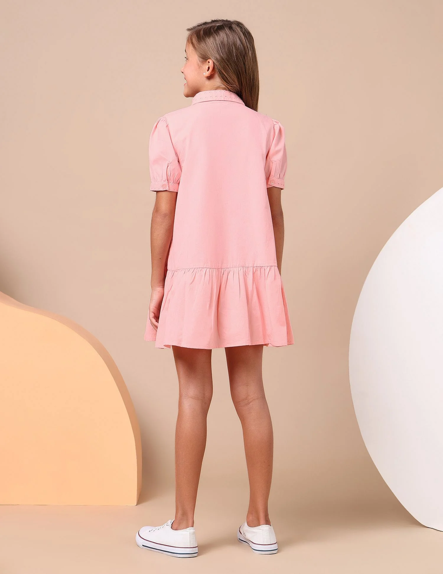 Girls Schiffli A-Line Mini Dress - Image 4