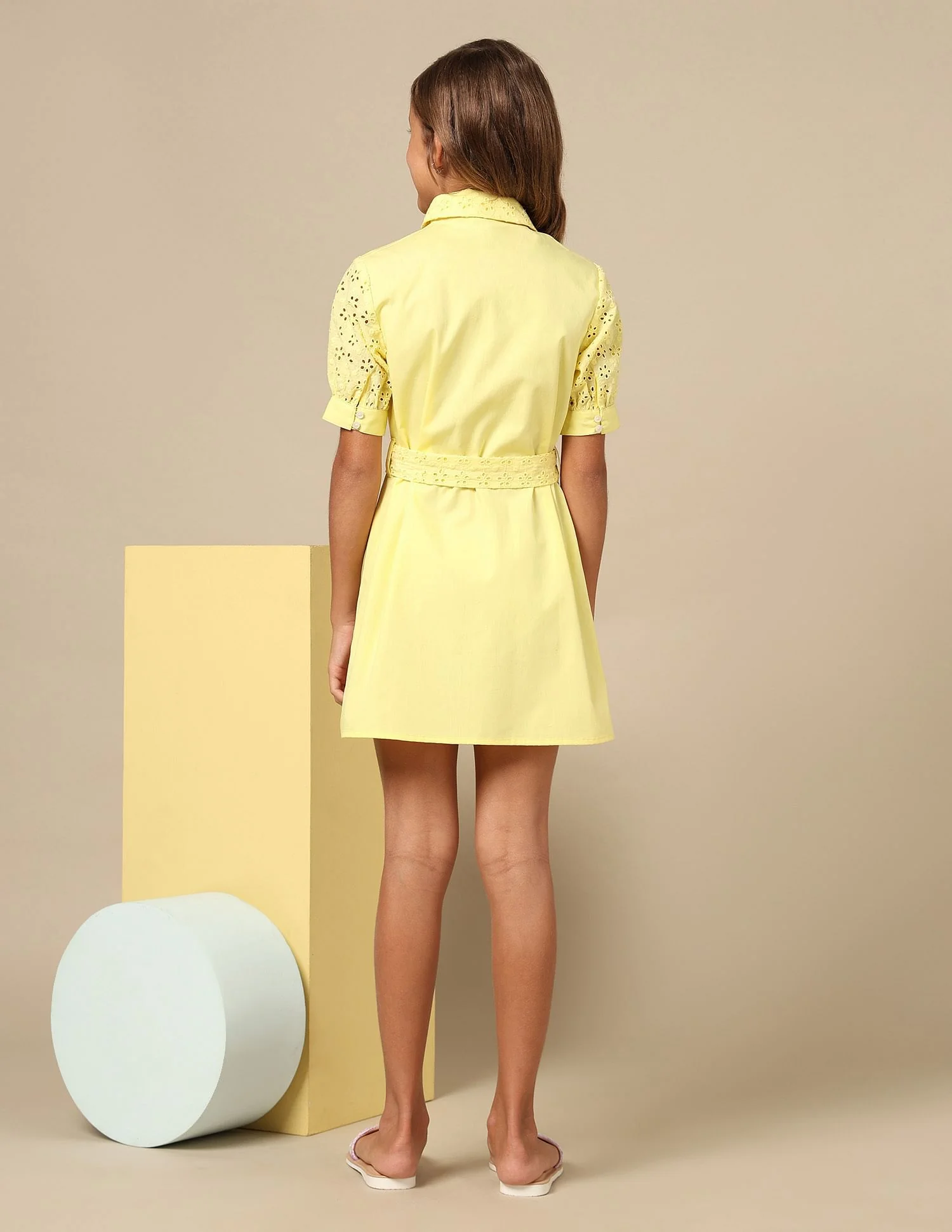 Girls Schiffli Shirt Dress - Image 4